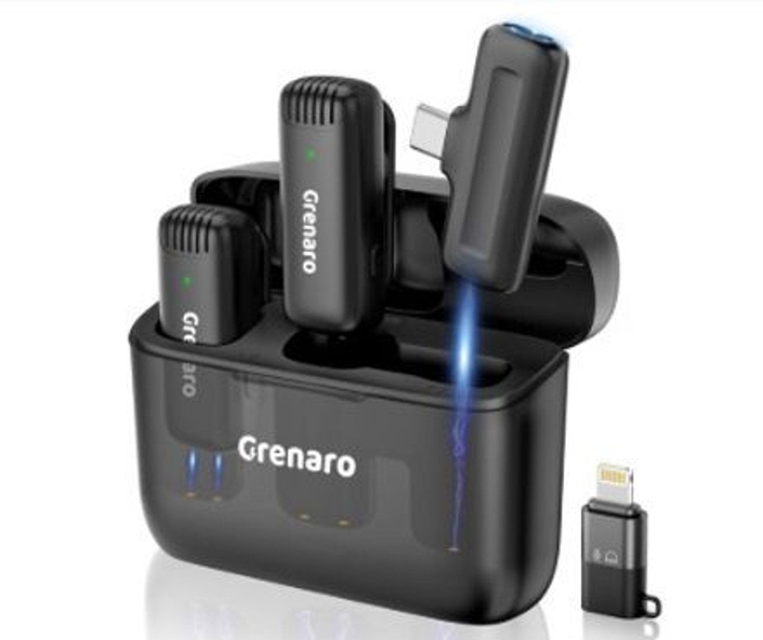 Grenaro Wireless Mic Noise Reduction with Type-C Android & iPhone (One