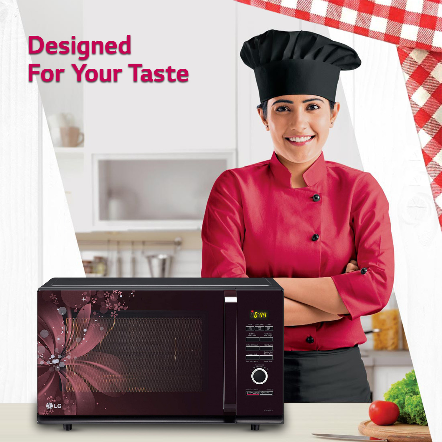 Image of LG 32 L Auto Cook Menu, Stainless steel cavity, 360 degree Motorised Rotisserie for Bar-be-queing, Indian Cuisine, Tandoor Se, Steam Clean & Diet Fry) Convection Microwave Oven