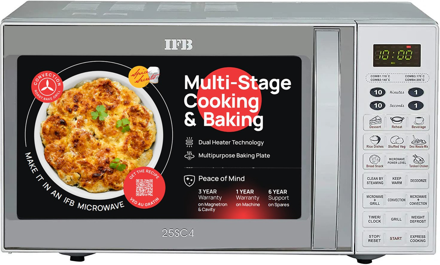 Image of IFB 25 L Metallic silver Convection Microwave Oven