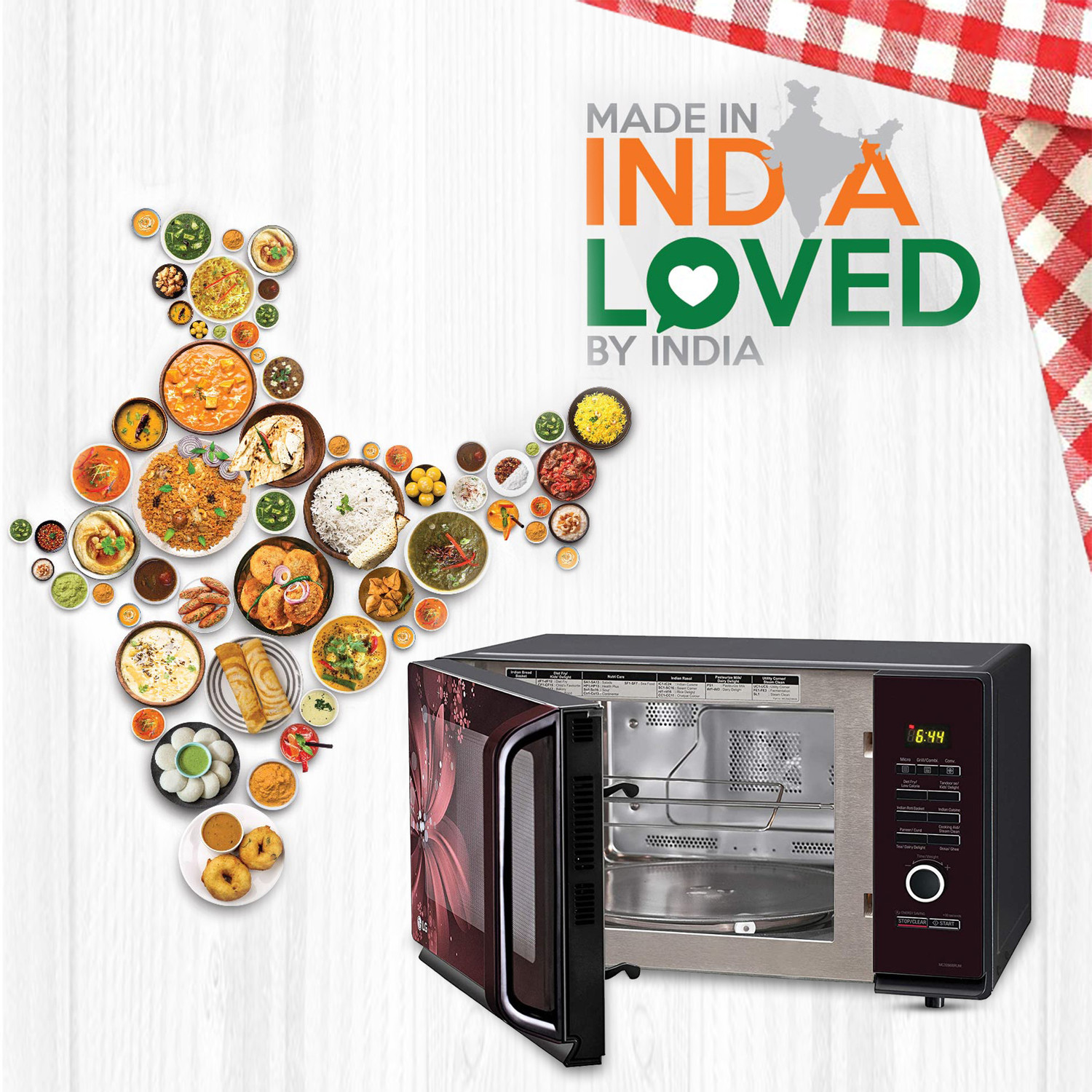 Image of LG 32 L Auto Cook Menu, Stainless steel cavity, 360 degree Motorised Rotisserie for Bar-be-queing, Indian Cuisine, Tandoor Se, Steam Clean & Diet Fry) Convection Microwave Oven