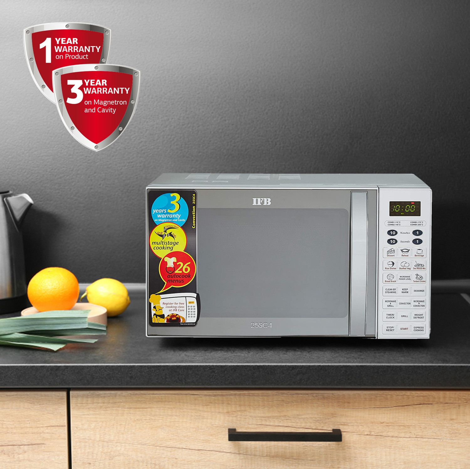 Image of IFB 25 L Metallic silver Convection Microwave Oven