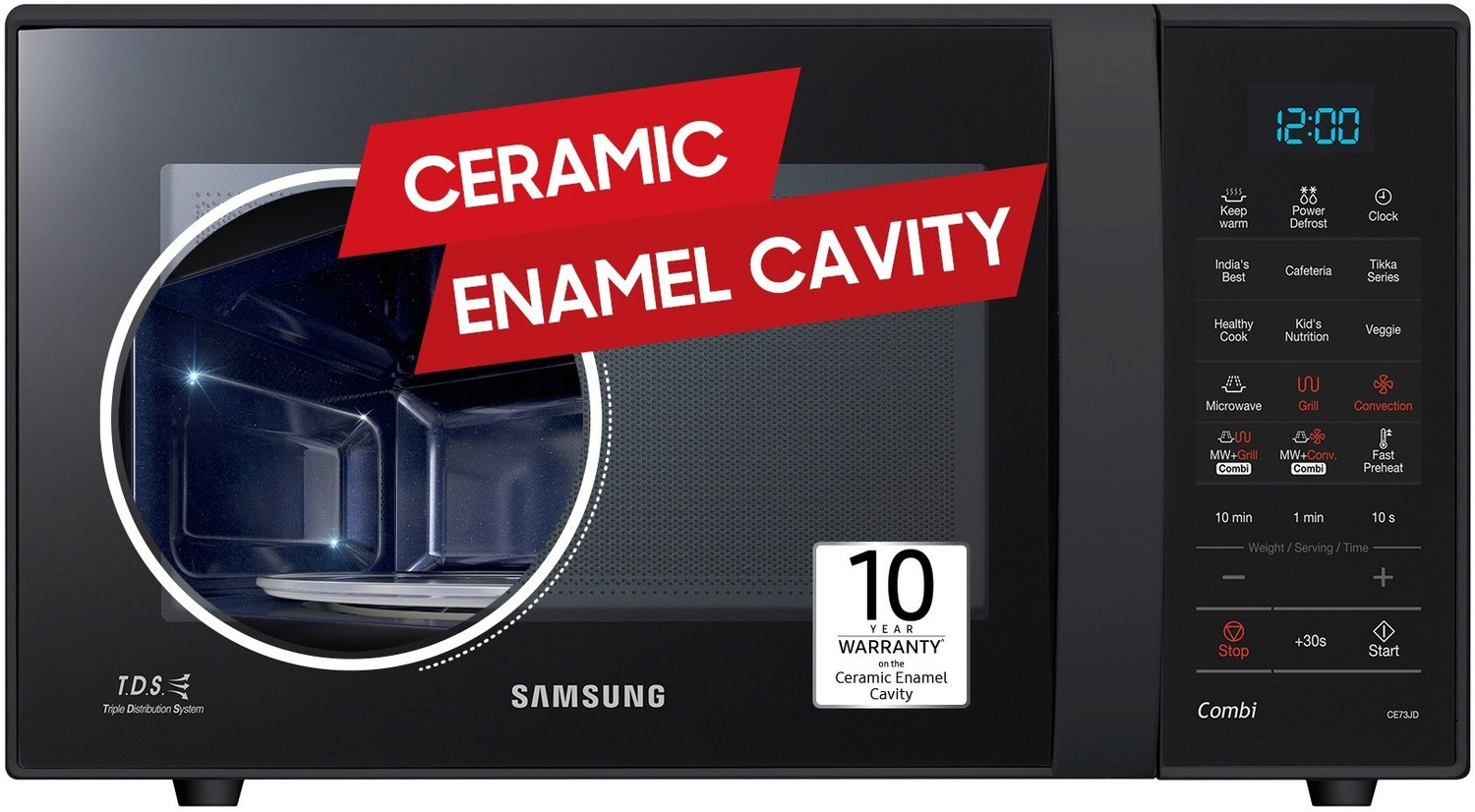 SAMSUNG 21 L Solo Microwave Oven  (CE73JD-B1/XTL, Black)
