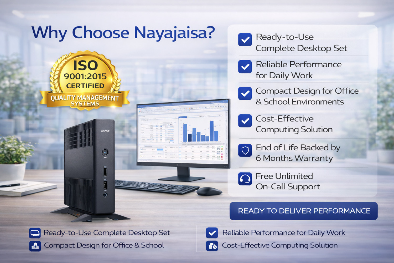 Image of Nayajaisa (Refurbished)5010 Wyse AMD Tiny CPU 4GB Ram - 64GB Flash SSD - Windows 10, MS Office|HD Graphics|USB, Ethernet,VGA|PAN India 6 Months Warranty, AMD\, 4 GB DDR3, 64 GB Flash SSD Mini PC (Black)