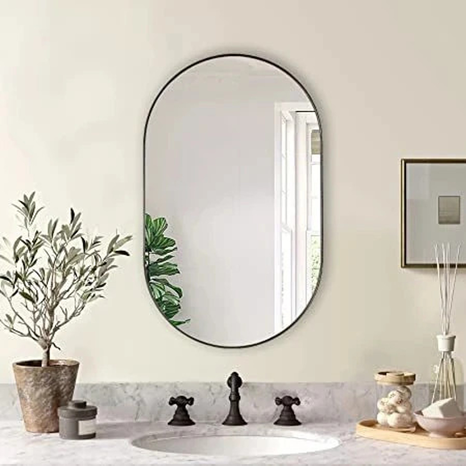 Rworld 12" x 18" Capsule Mirror – Wall Decor, ₹382