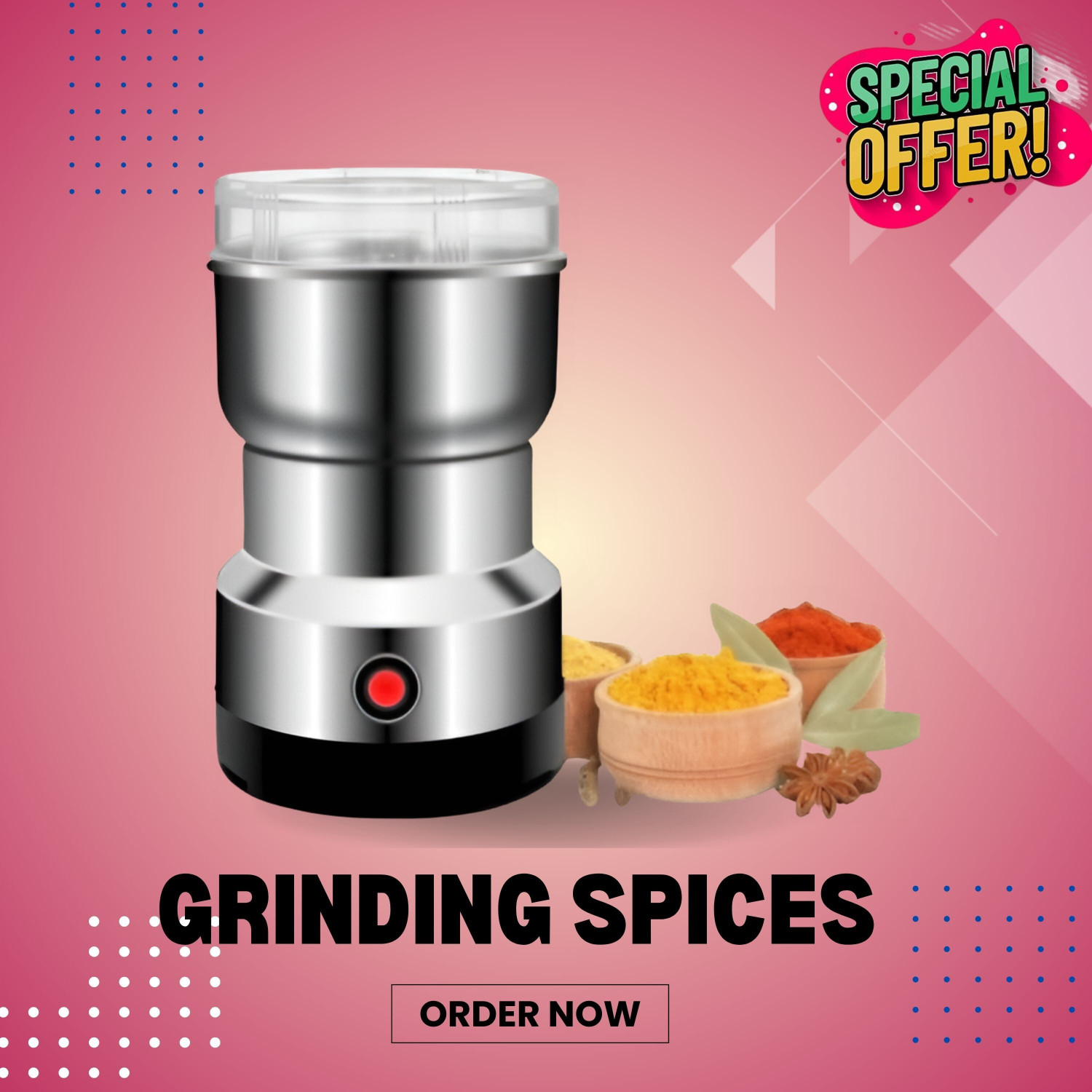 Image of DAKSHWAY Mini Mixer Grinder 800 W Juicer Mixer Grinder (Electric Portable Coffee Bean and Spice Grinder Machine for Whole Coffee Beans | 1 Jar | Silver)
