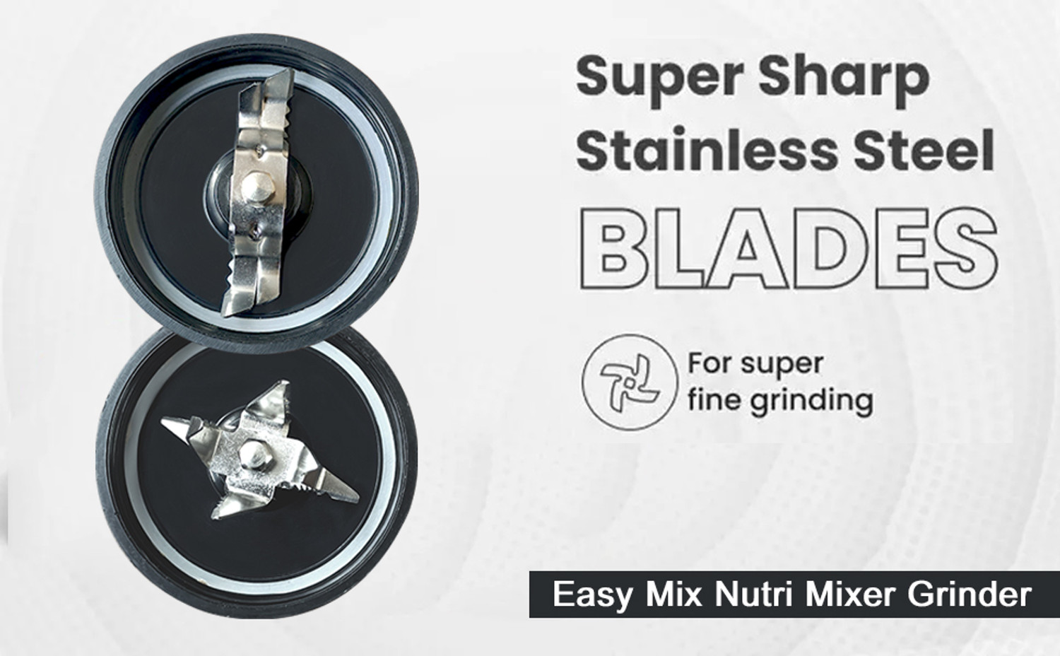 Image of ACTIVA 2 JAR 500 W Juicer Mixer Grinder (NUTRI 500 Watt | 2 Jars | BLACK & GRAY)