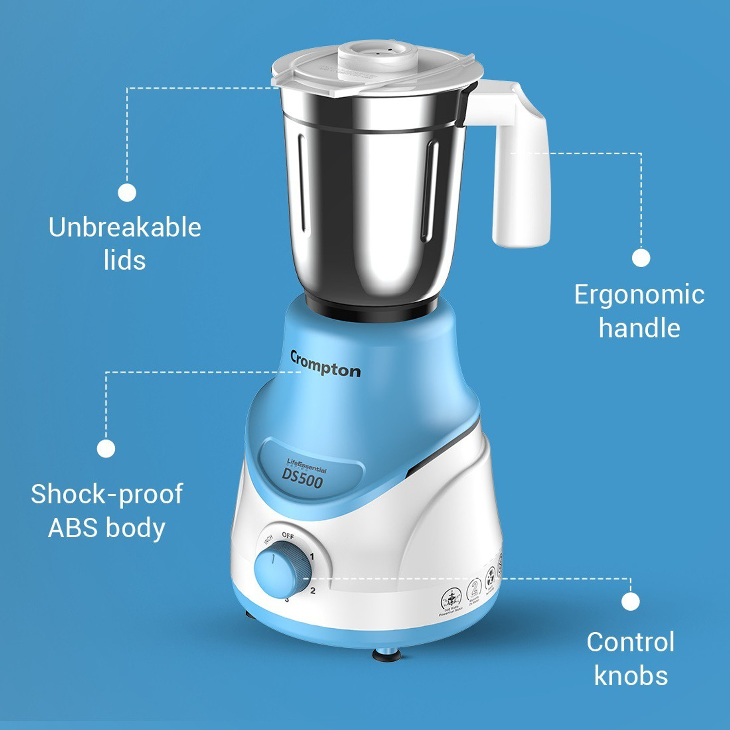 Image of Crompton DS 500 W Mixer Grinder