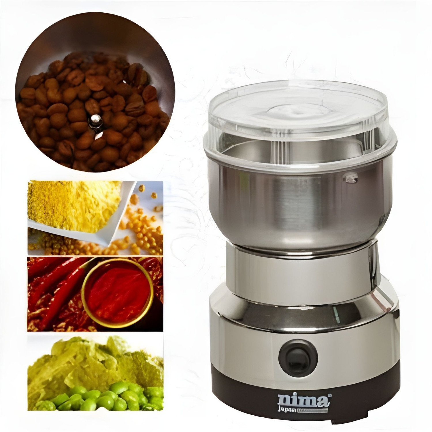 Image of JayGopalTrendz Grinder 350 W Mixer Grinder (Electric Grinder With Coffee & Nuts Grains Bean Grinder Juicer Mixer GrinderU398 | 1 Jar | Silver)
