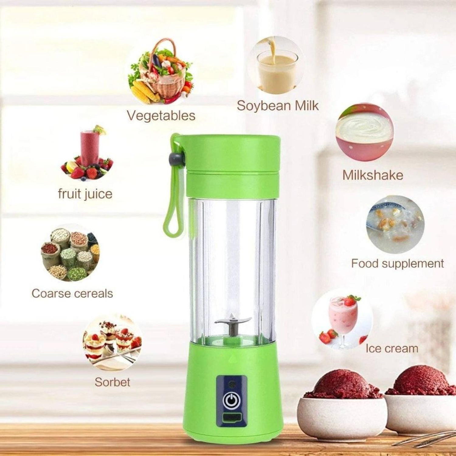 Image of princemarkett Pro Fruit Juicer 200 W Juicer Mixer Grinder (Msk 6046A Electric Juice Maker Juicer Bottle Blender Mixer Rechargeable Bottle | 1 Jar | Multicolor)