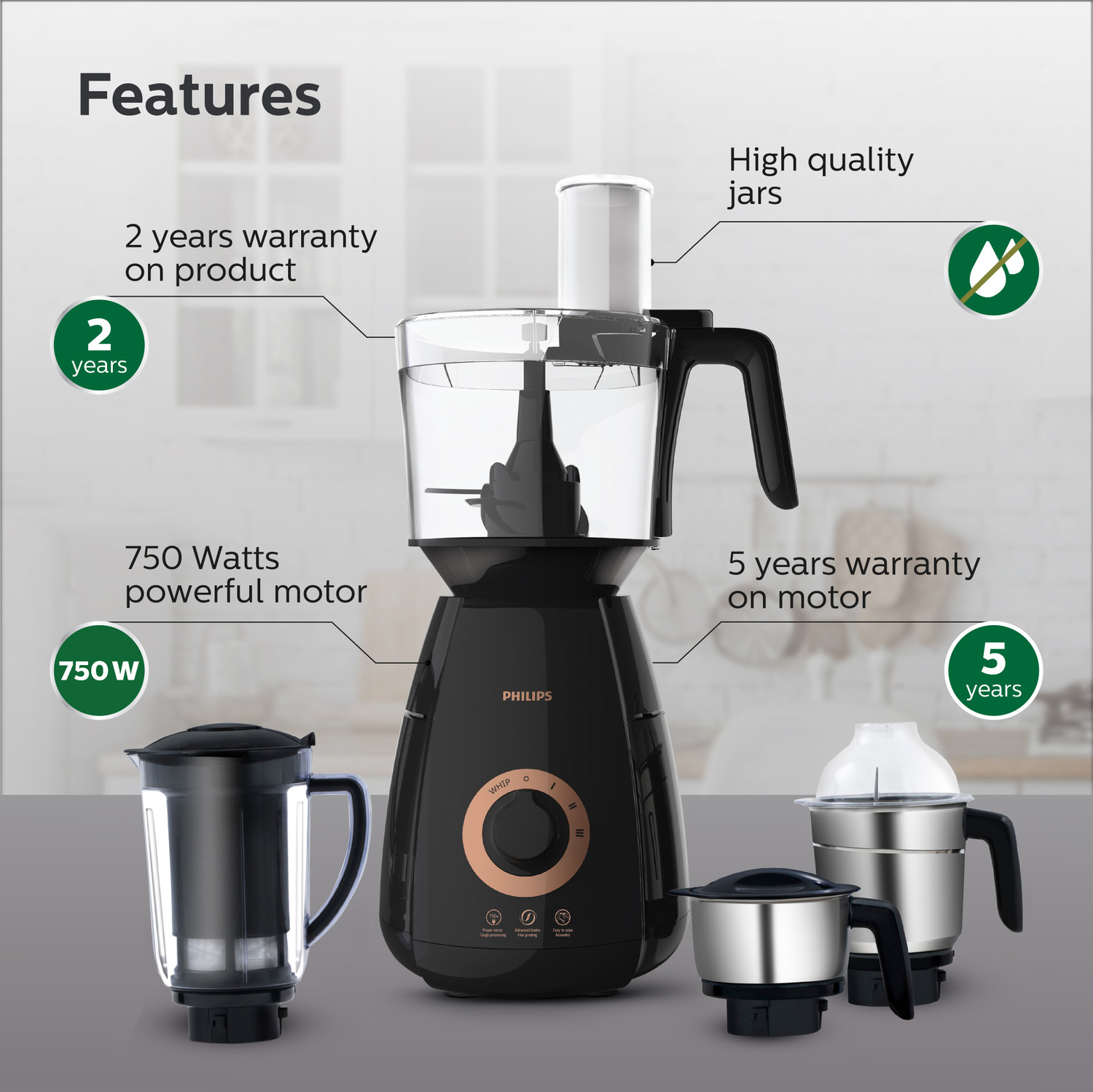 Image of PHILIPS Avance Collection 750 W Mixer Grinder