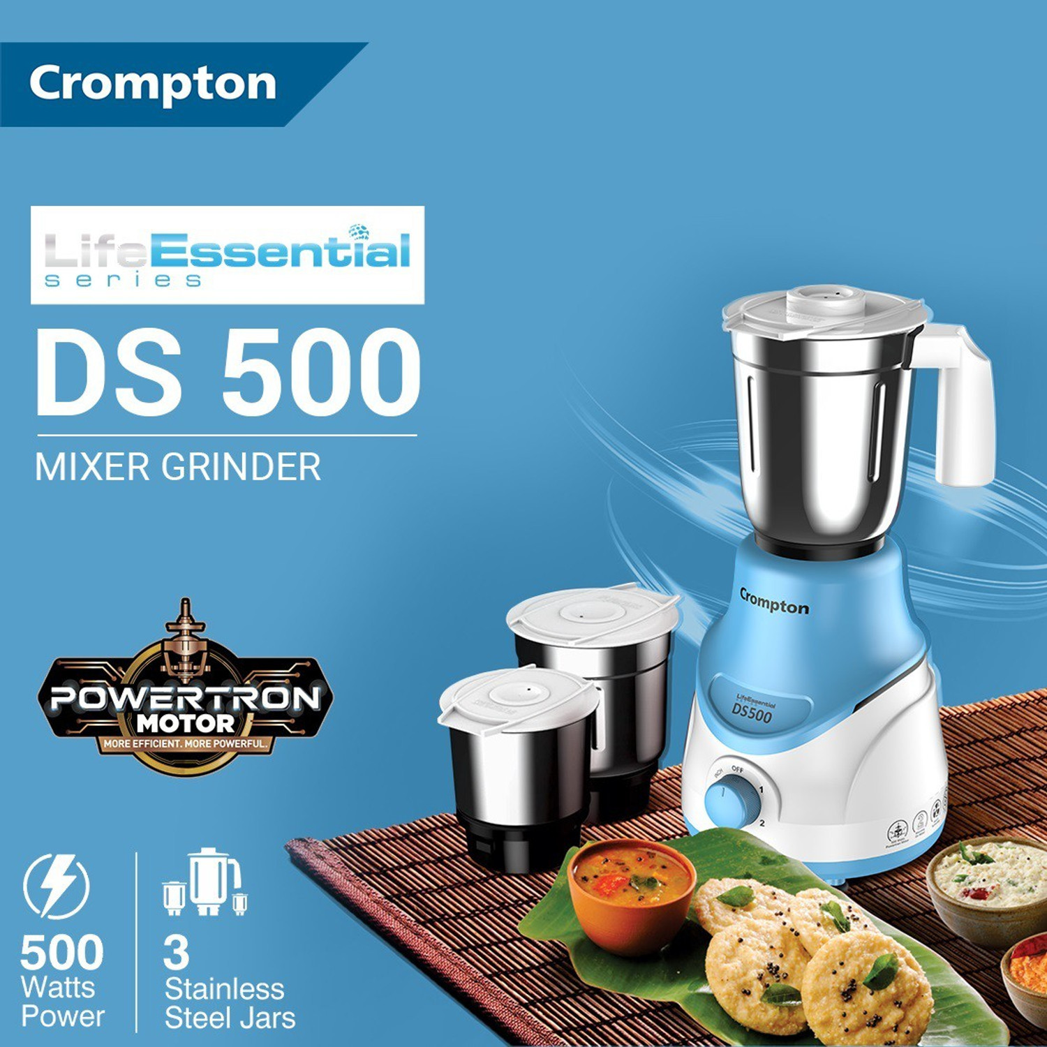 Image of Crompton DS 500 W Mixer Grinder