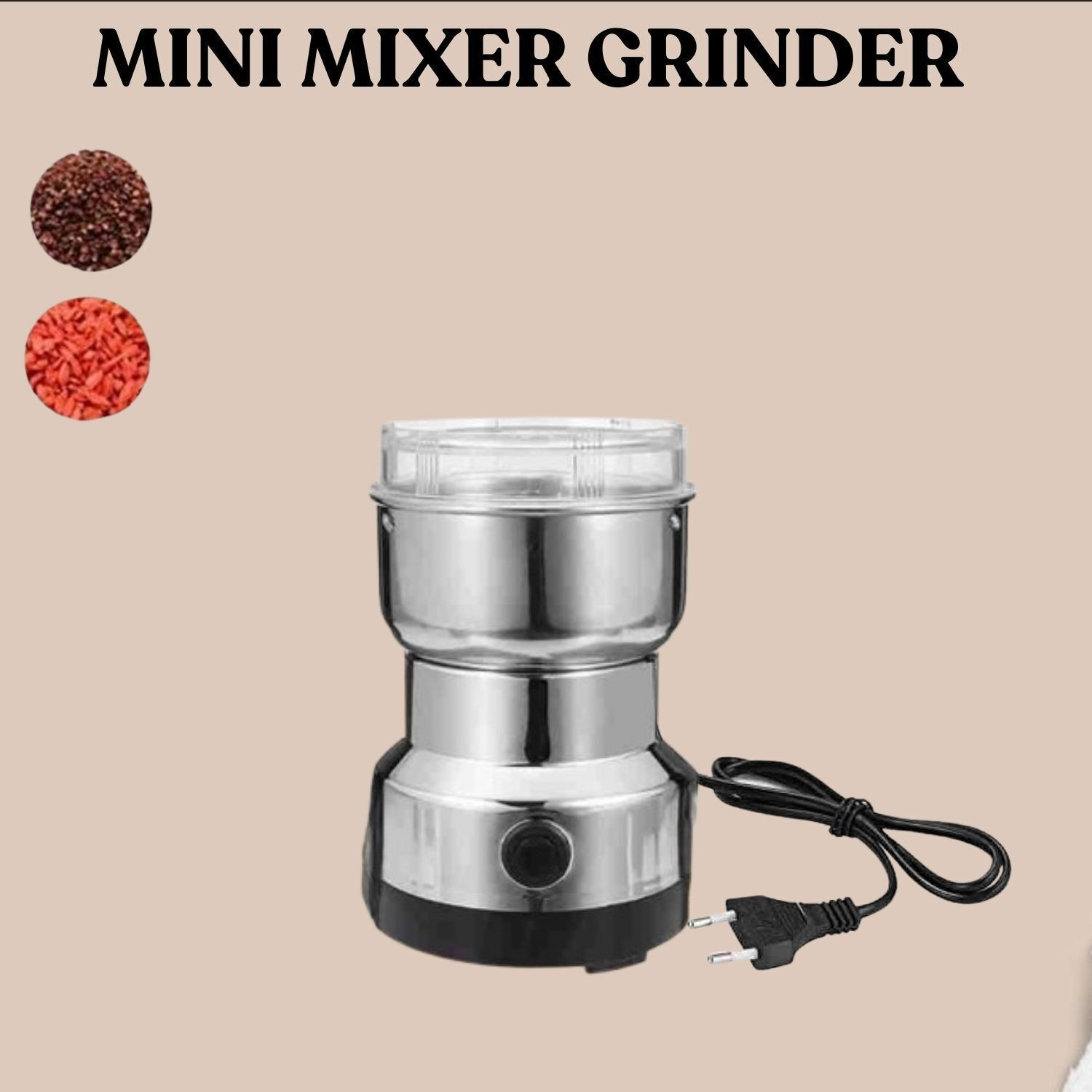 Image of Manasa Grinder 1 200 W Mixer Grinder (Electric Mixer Grinder, Coffee Maker for Kitchen Nuts, Masala & Onion GarlicK267 | 1 Jar | Silver)