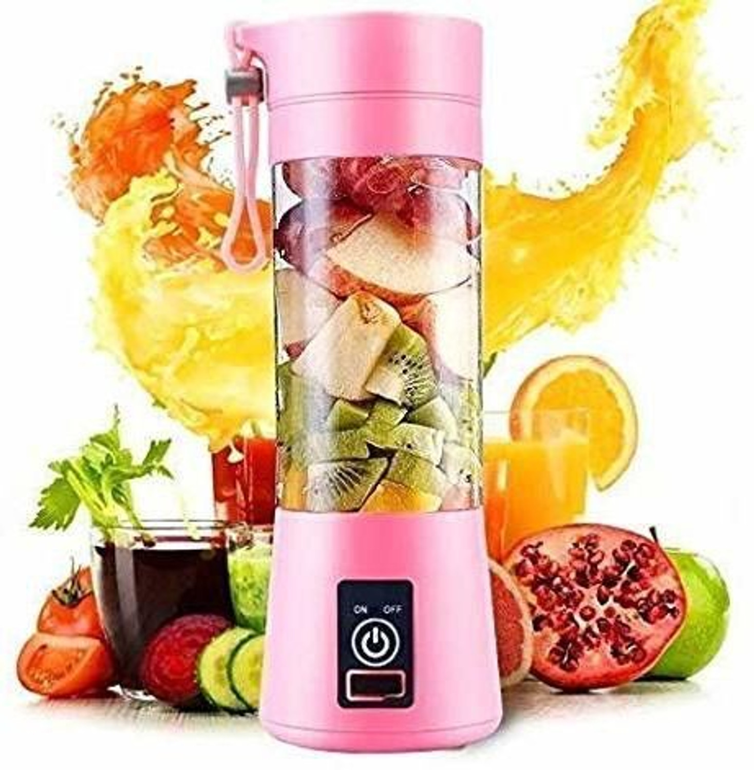 Image of princemarkett Pro Fruit Juicer 200 W Juicer Mixer Grinder (Advance 6 Blade Portable Electric USB Juice Maker Blender Grinder Mixer U192 | 1 Jar | Multicolor)