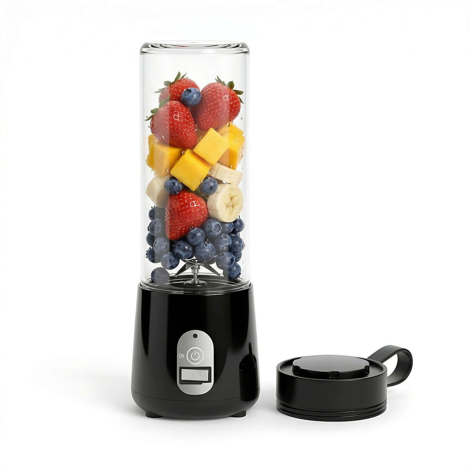 Image of blendjet Portable Blender for Shakes & Smoothies | 420ml | 6 Steel Blades 150 W Juicer Mixer Grinder (BLENDER04 | 1 Jar | Black)