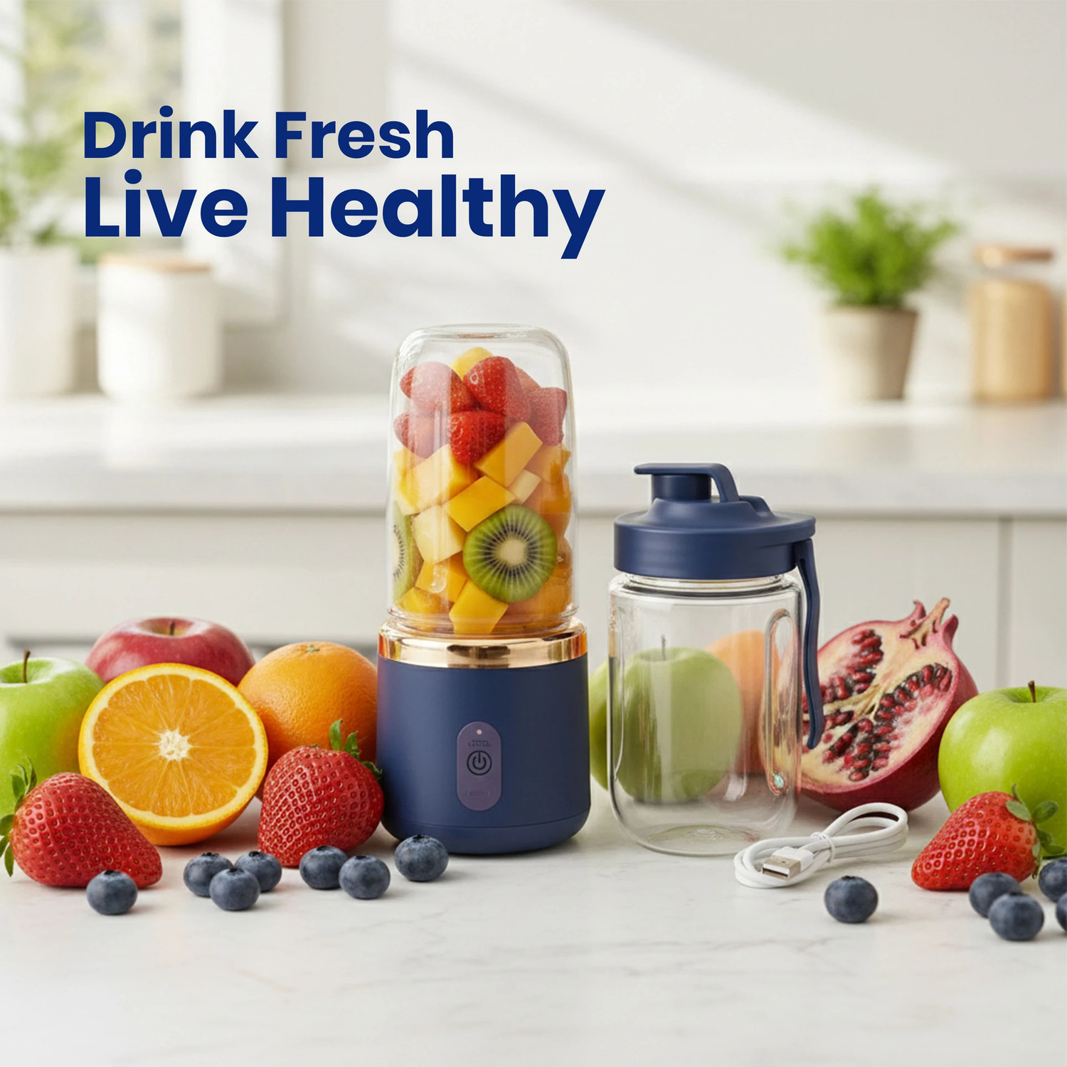Image of jiyanshi B 1 40 W Juicer (USB Portable Blender | 1 Jar | Multicolor)