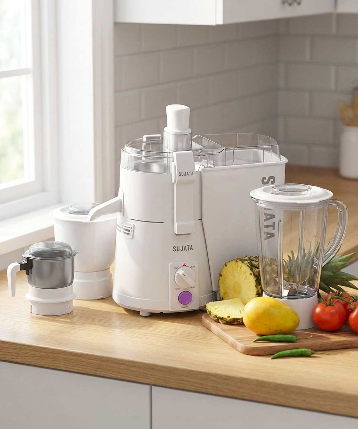 Image of PADMINI DYNA MIX 900 W Juicer Mixer Grinder (MG DYNA MIX 900W | 3 Jars | White)