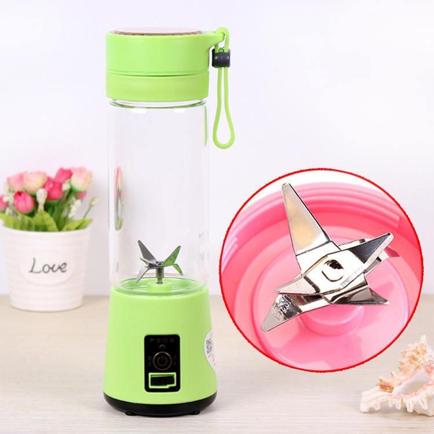 Image of MLSALES Portable Mini USB Juicer | Cordless Rechargeable Blender for Fresh Juices 150 W Juicer (350-KL-02 | 1 Jar | Multicolor)