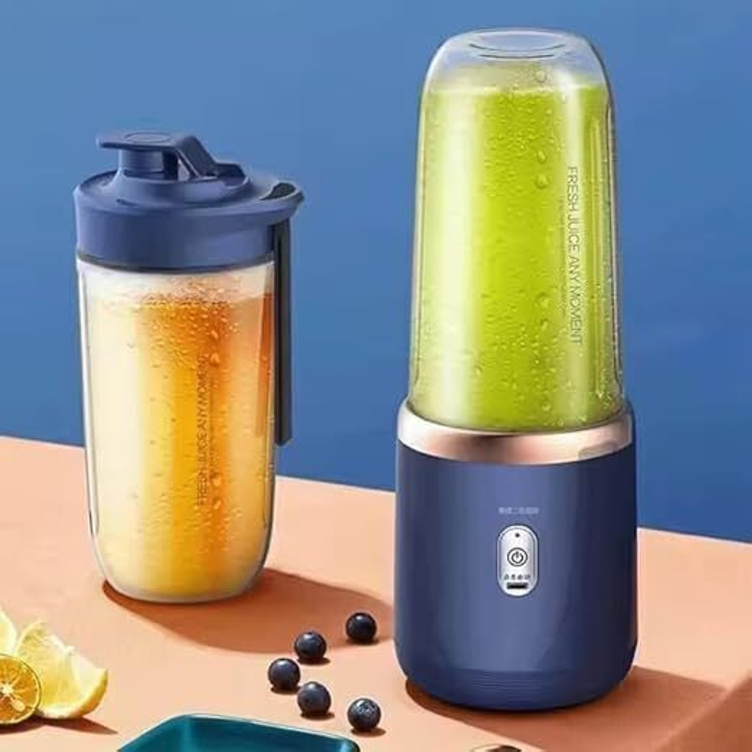 Image of princemarkett Pro Fruit Juicer 200 W Juicer Mixer Grinder (Msk 5987A Hand juicer,Mini Fruit Mixer Machine Portable Electric Personal Juicer | 1 Jar | Multicolor)