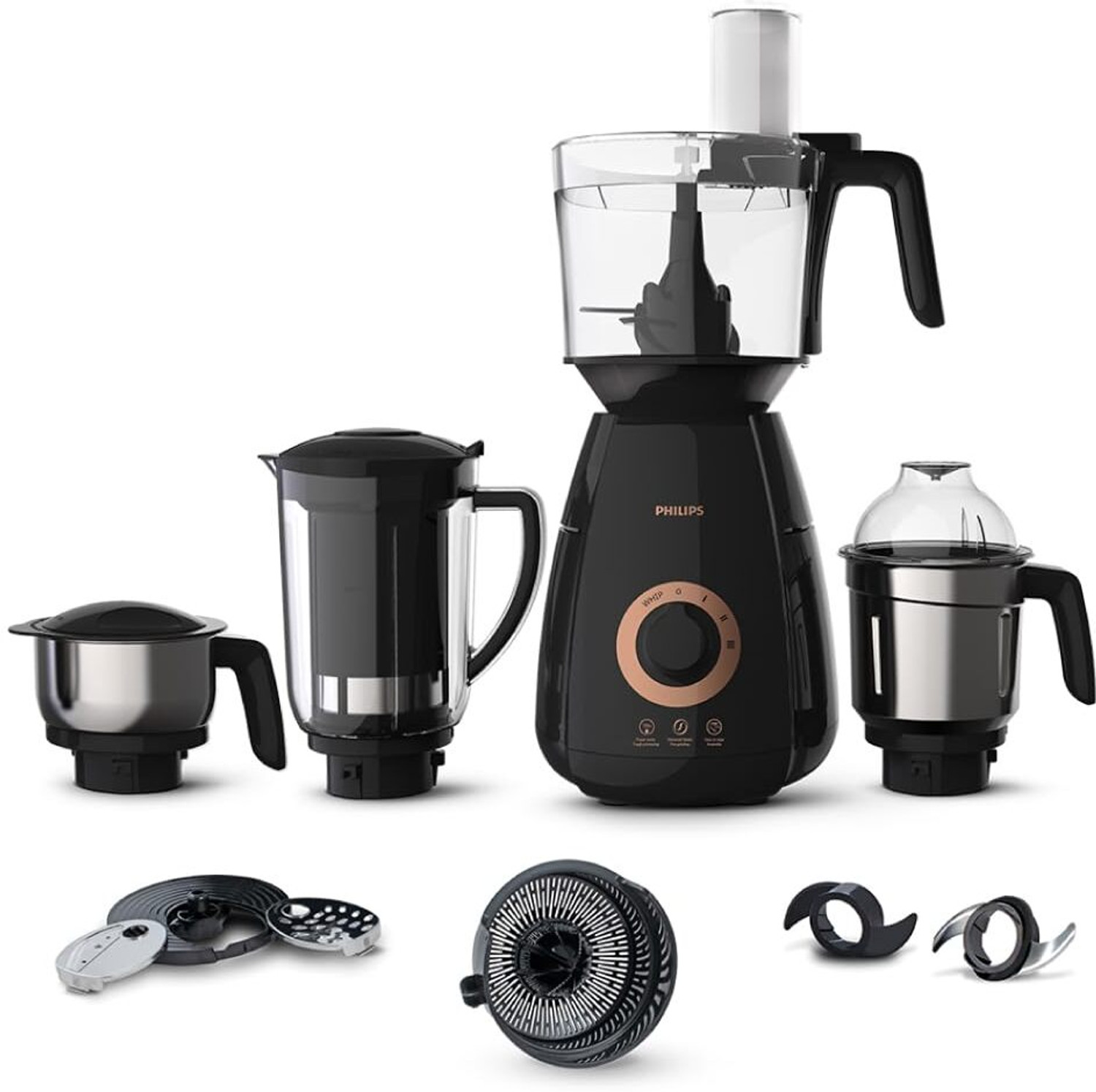 PHILIPS Avance Collection HL7707 750 W Mixer Grinder (4 Jars, Black)
