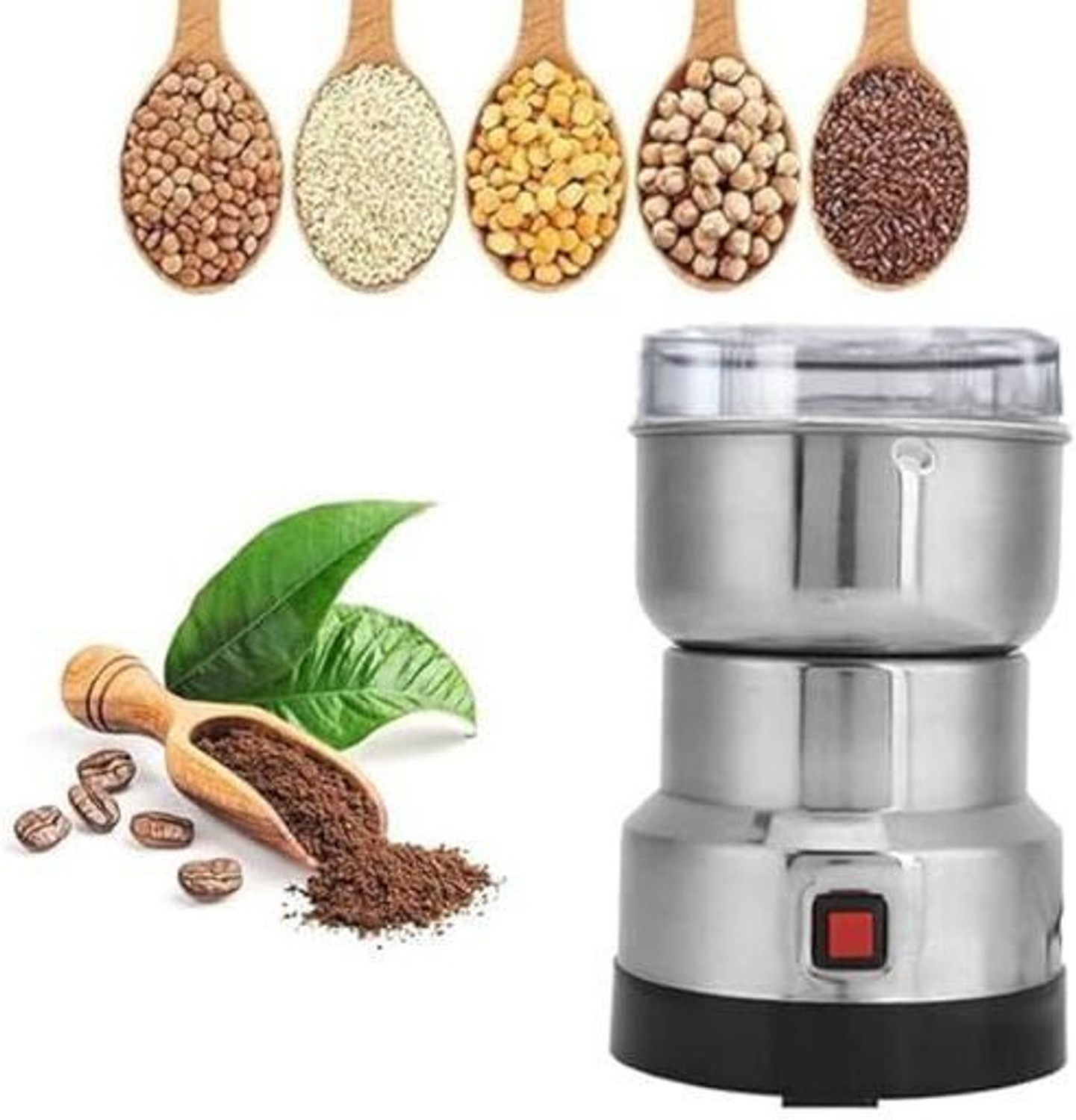 Image of DAKSHWAY Mini Mixer Grinder 800 W Juicer Mixer Grinder (Electric Portable Coffee Bean and Spice Grinder Machine for Whole Coffee Beans | 1 Jar | Silver)