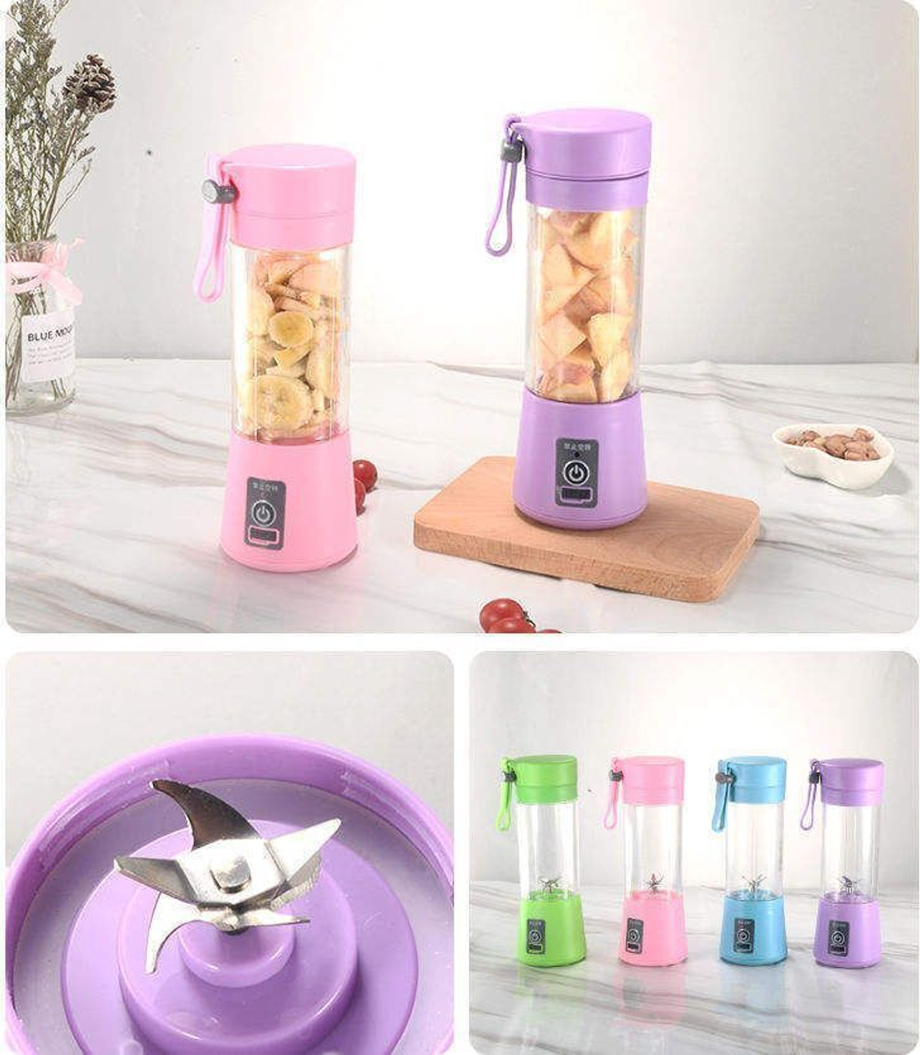 Image of MLSALES Portable Mini USB Juicer | Cordless Rechargeable Blender for Fresh Juices 150 W Juicer (350-KL-02 | 1 Jar | Multicolor)