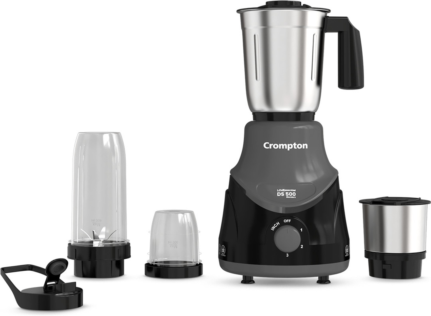 Image of MAX ELECTRA ZEN-Z17 500 W Juicer Mixer Grinder (ZEN-Z-75017 | 3 Jars | Black)