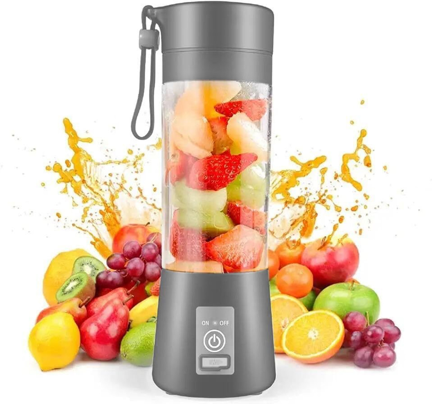 Image of ZENTARA ENTERPRISE Hexa Blade 40 W Juicer (Portable-Juicer | 1 Jar | Blue & Transparent)
