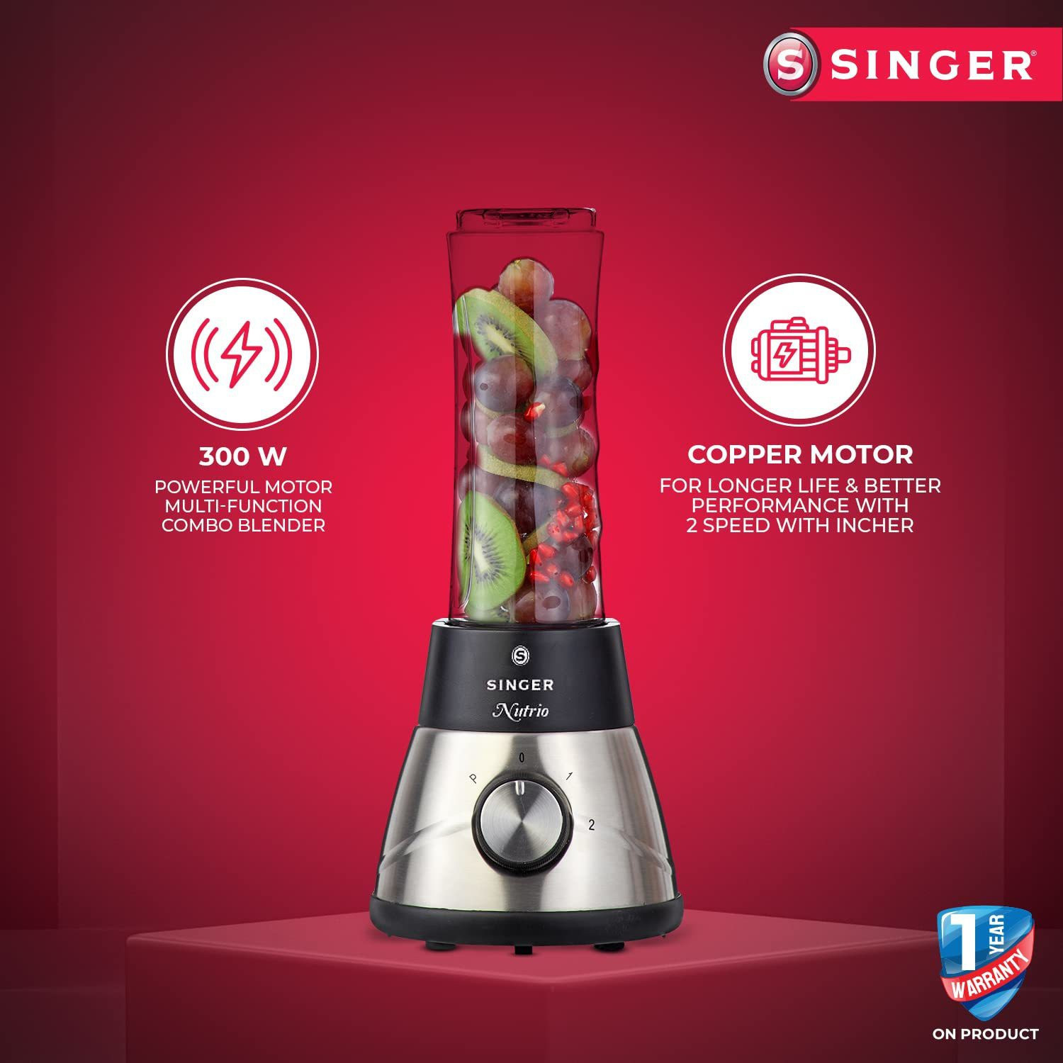 Image of SINGER SPB600BNE 300 W Juicer