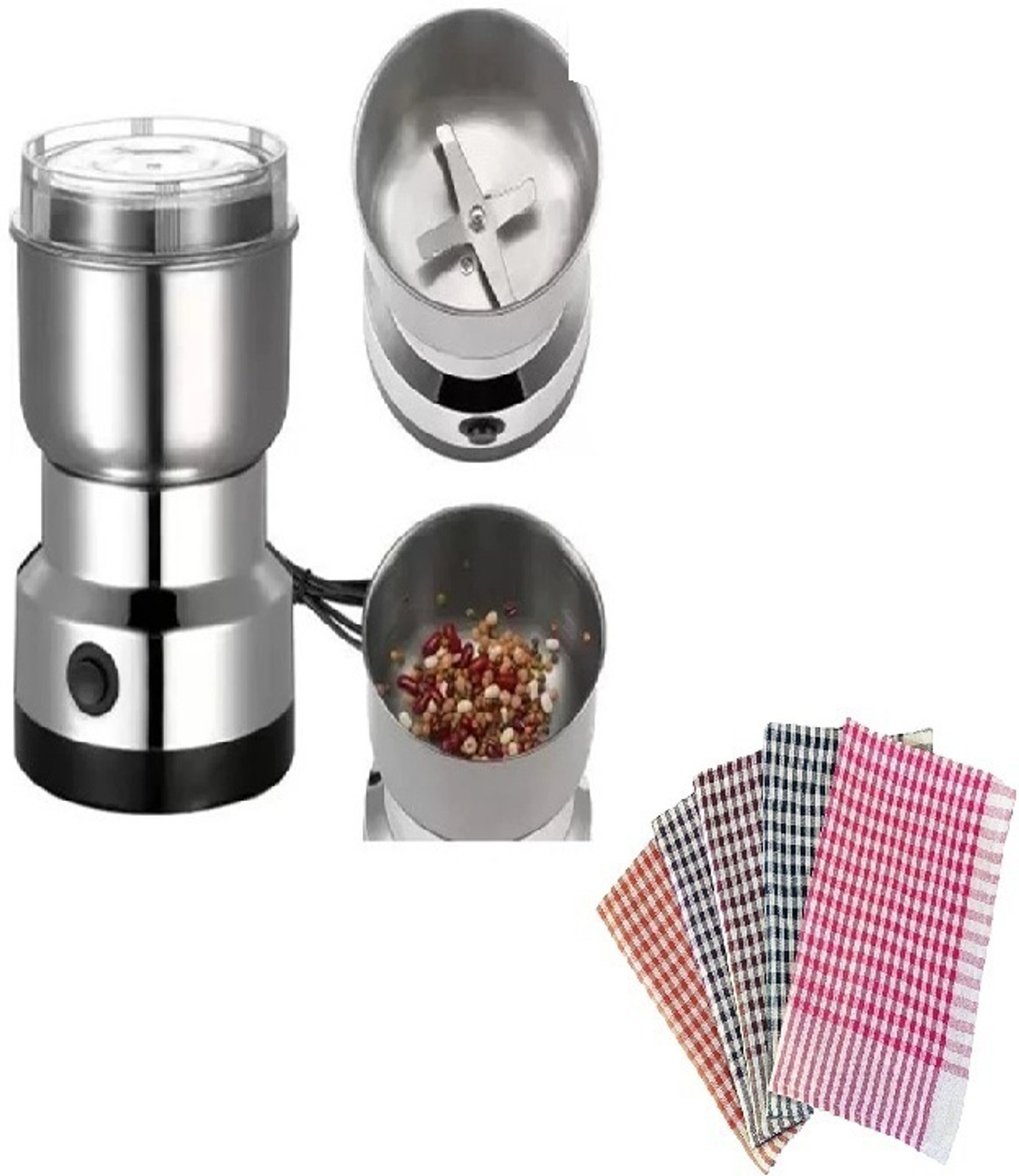 Image of Manasa Pro 450 W Juicer Mixer Grinder (Portable Grinder, USB Rechargeable Mini Grinder, Electric Grinder for mix 24 | 1 Jar | Silver)