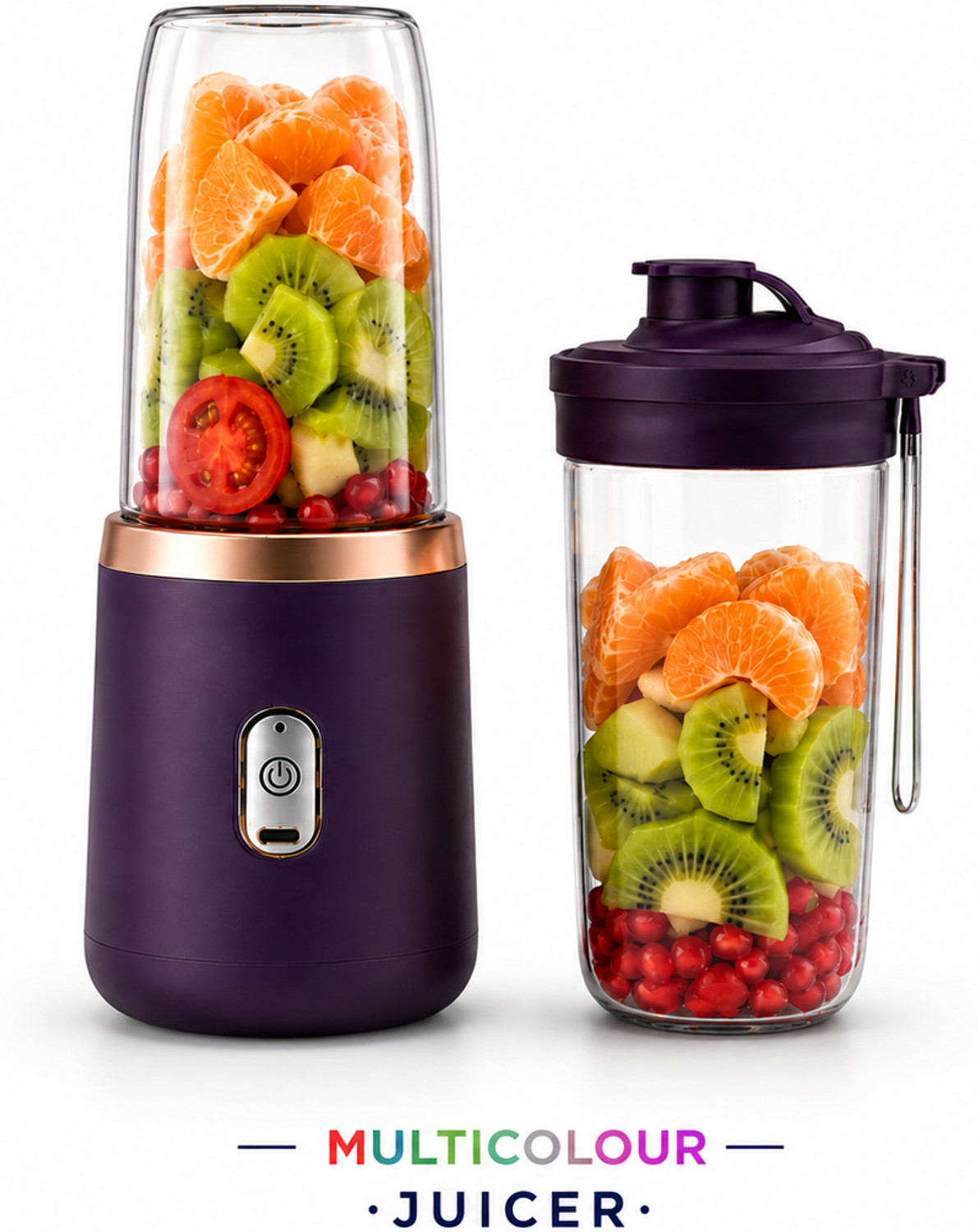 Image of ZENTARA ENTERPRISE Hexa Blade 40 W Juicer (Portable-Juicer | 1 Jar | Blue & Transparent)