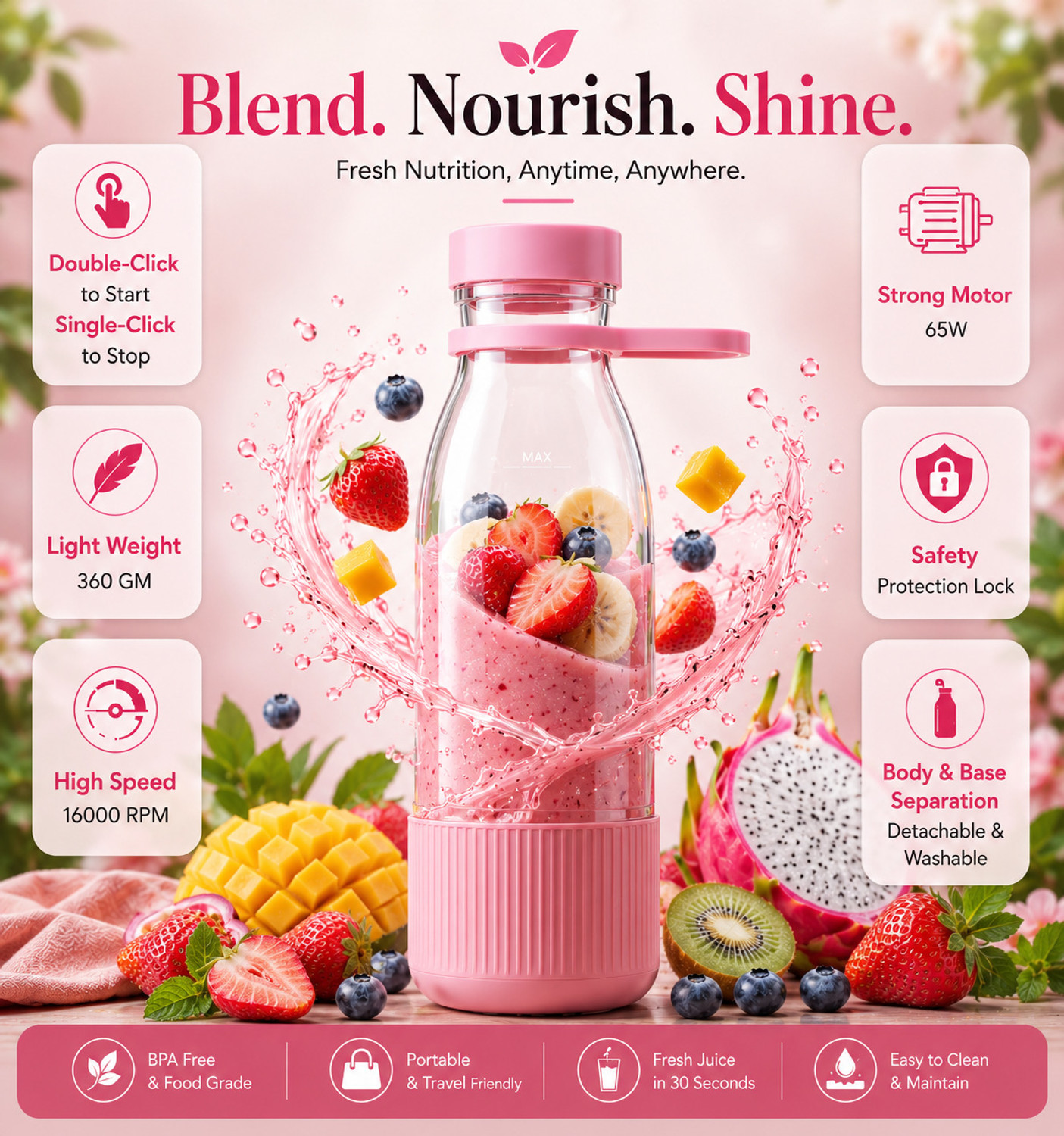 Image of Bhyvaa MGJ131 40 W Mixer Blender (Juicer 131 | 1 Jar | Blue)