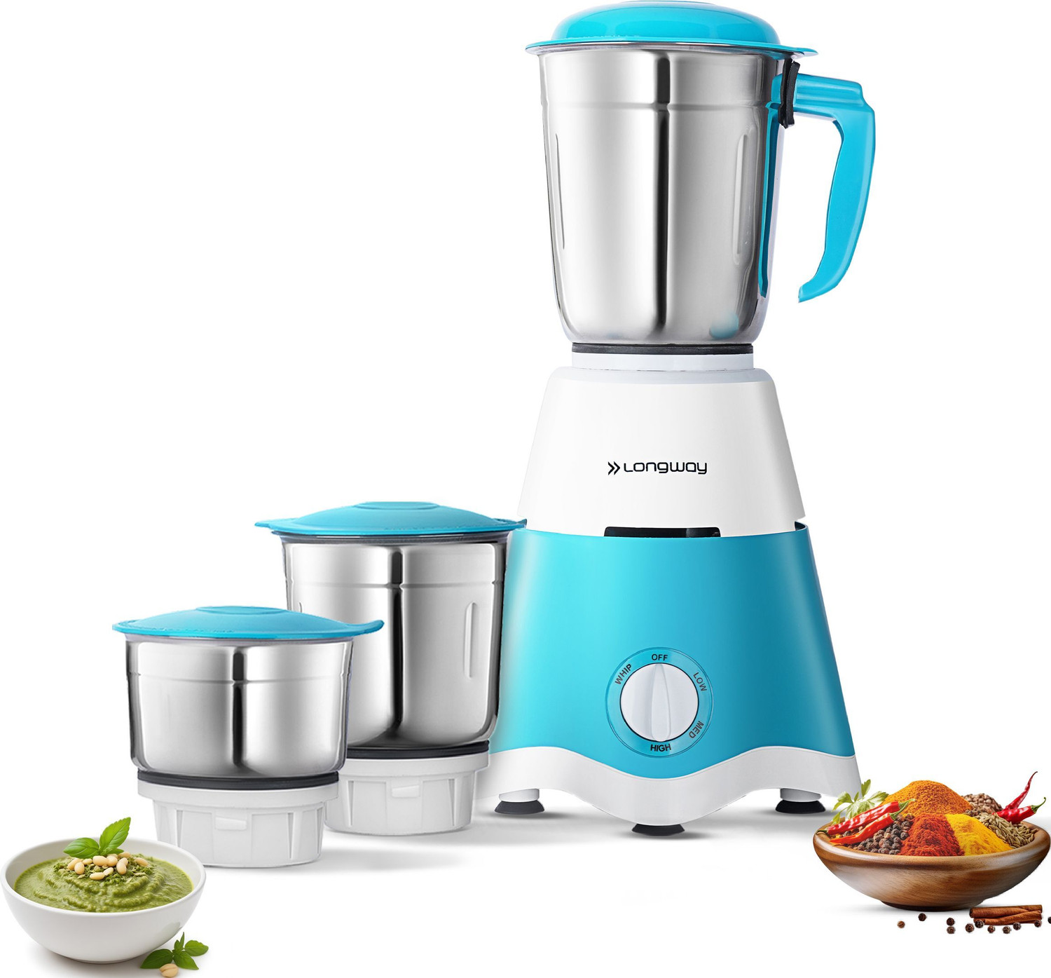 Longway - SUPER DLX 700 W Mixer Grinder (3 Jars, WHITE &amp; GREEN)