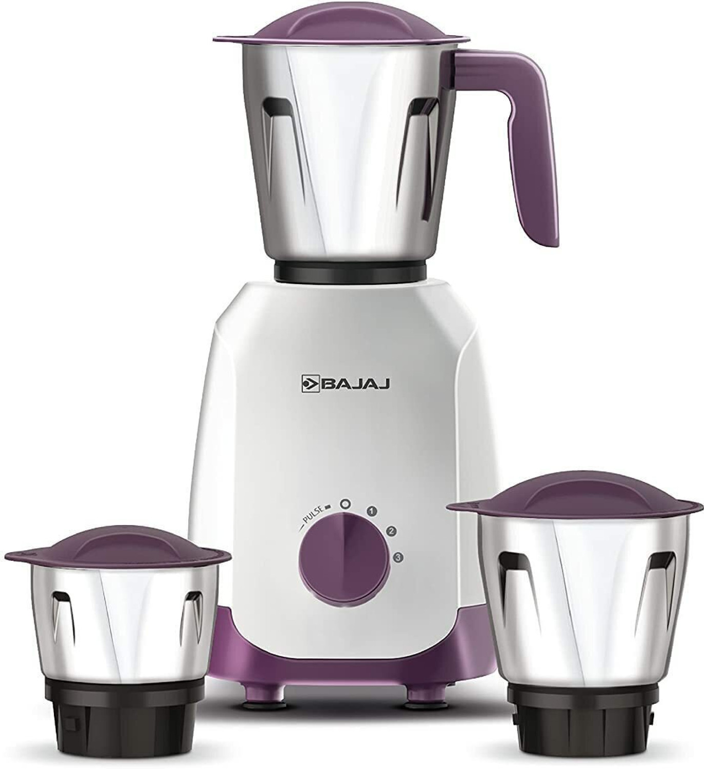 BAJAJ Ninja Series Carve 750 Mixer Grinder (3 Jars, White & Purple)