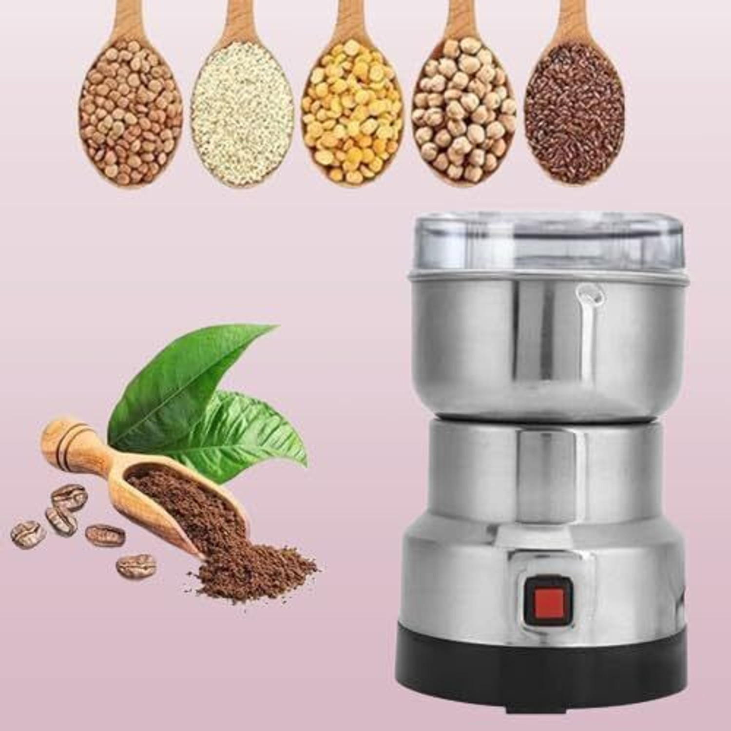 Image of DAKSHWAY Mini Mixer Grinder 800 W Juicer Mixer Grinder (Electric Portable Coffee Bean and Spice Grinder Machine for Whole Coffee Beans | 1 Jar | Silver)