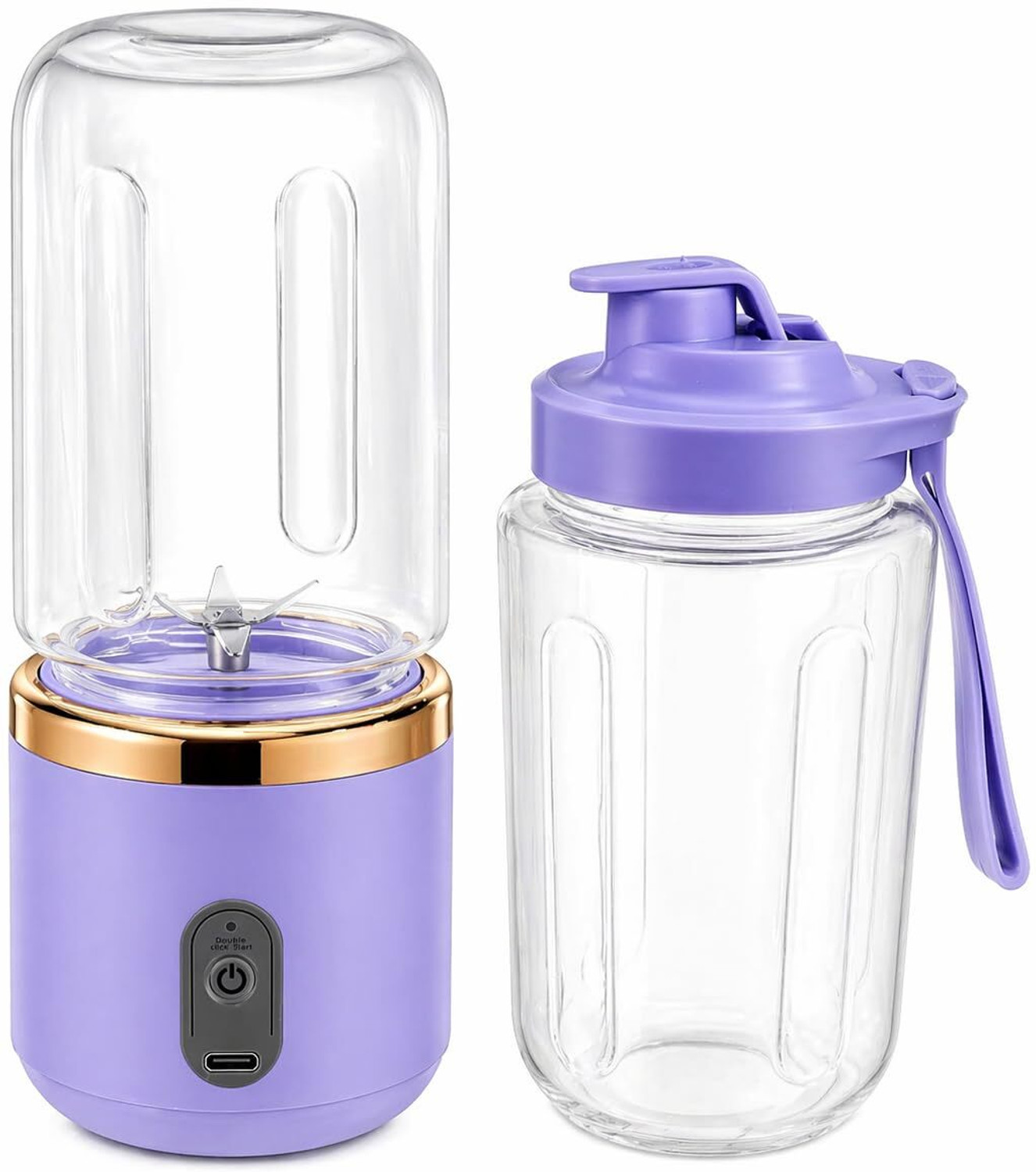 Image of ZENTARA ENTERPRISE Hexa Blade 40 W Juicer (Portable-Juicer | 1 Jar | Blue & Transparent)