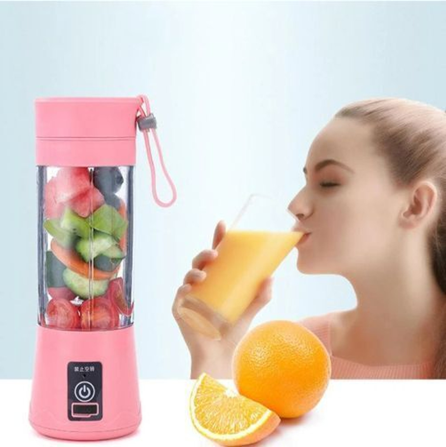 Image of Radhe Pro Fruit Juicer 200 W Juicer Mixer Grinder (AE 945A PORTABLE BLENDER FOR SMOOTHIES SHAKES FOR OFFICE,GYM,TREKKING,HOME USE | 1 Jar | Multicolor)