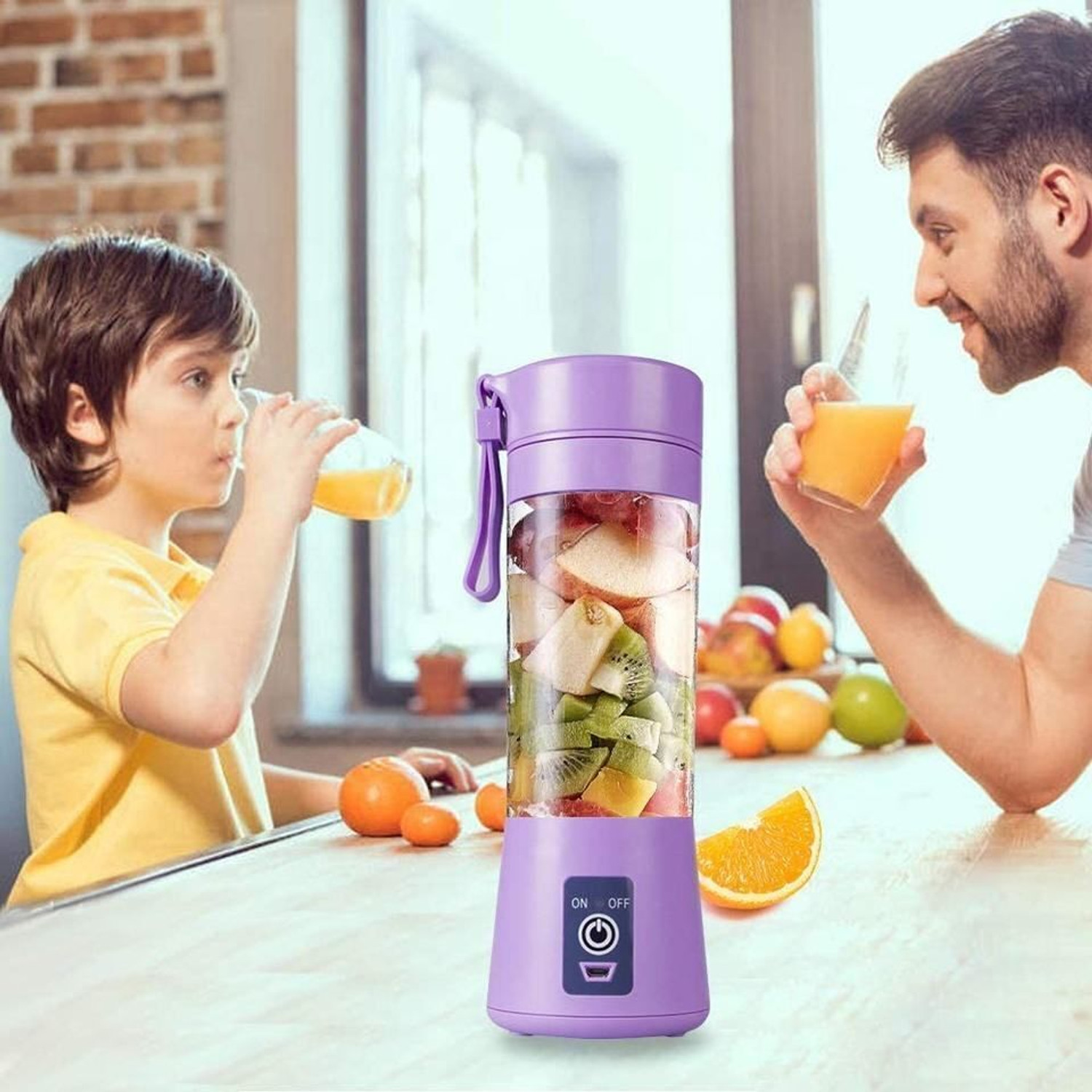 Image of MLSALES Portable Mini USB Juicer | Cordless Rechargeable Blender for Fresh Juices 150 W Juicer (350-KL-02 | 1 Jar | Multicolor)