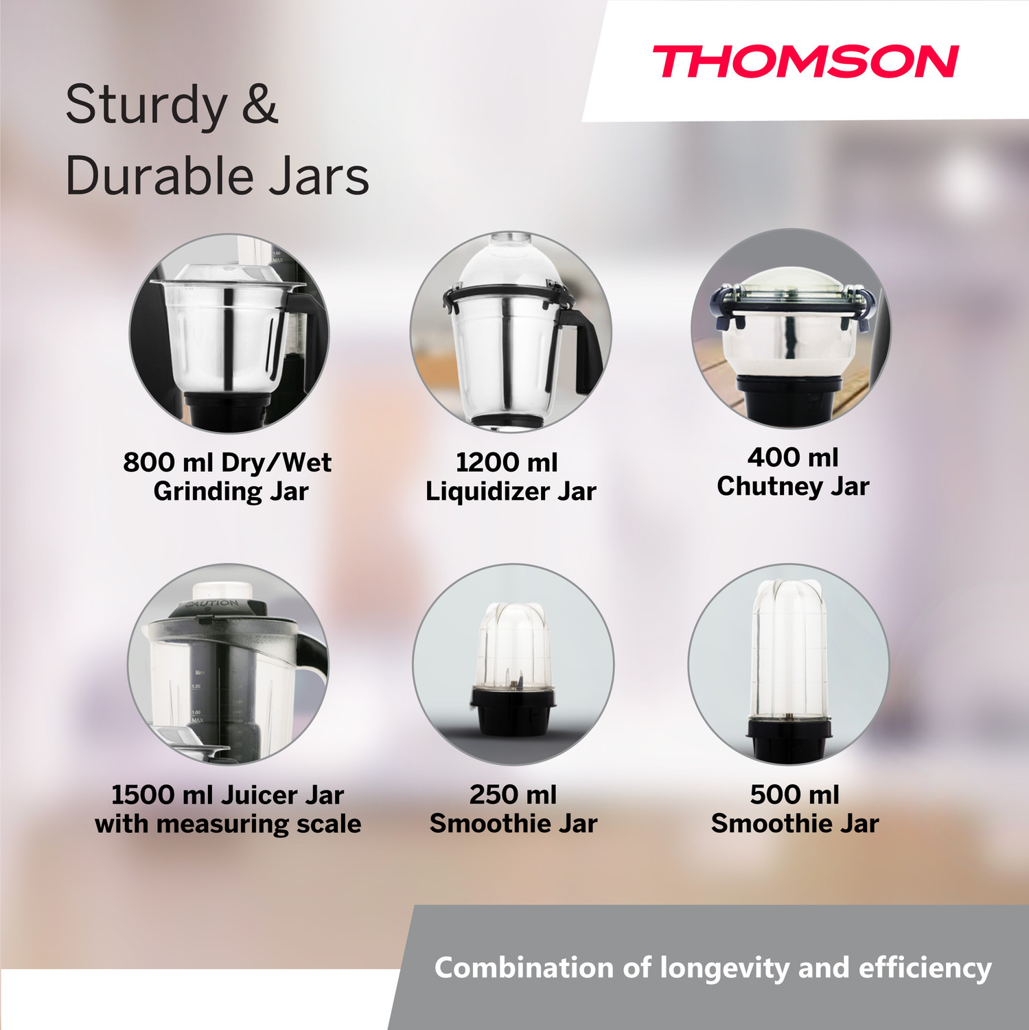 Image of Thomson MX03 750 W Juicer Mixer Grinder