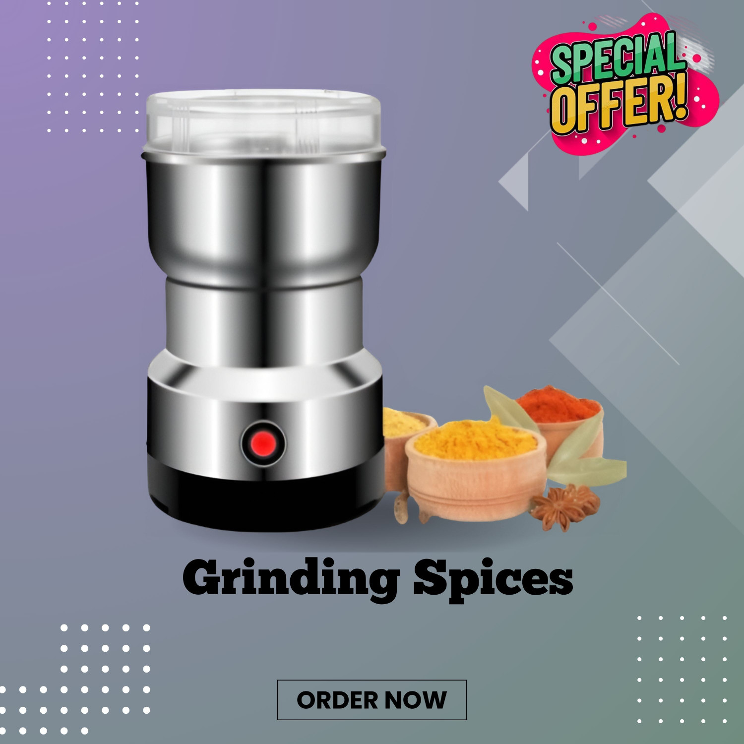 Image of DAKSHWAY Mini Mixer Grinder 800 W Juicer Mixer Grinder (Electric Portable Coffee Bean and Spice Grinder Machine for Whole Coffee Beans | 1 Jar | Silver)