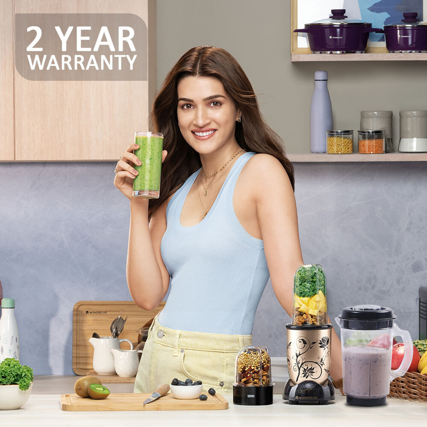 Image of WONDERCHEF Nutri blend 500 W Juicer Mixer Grinder