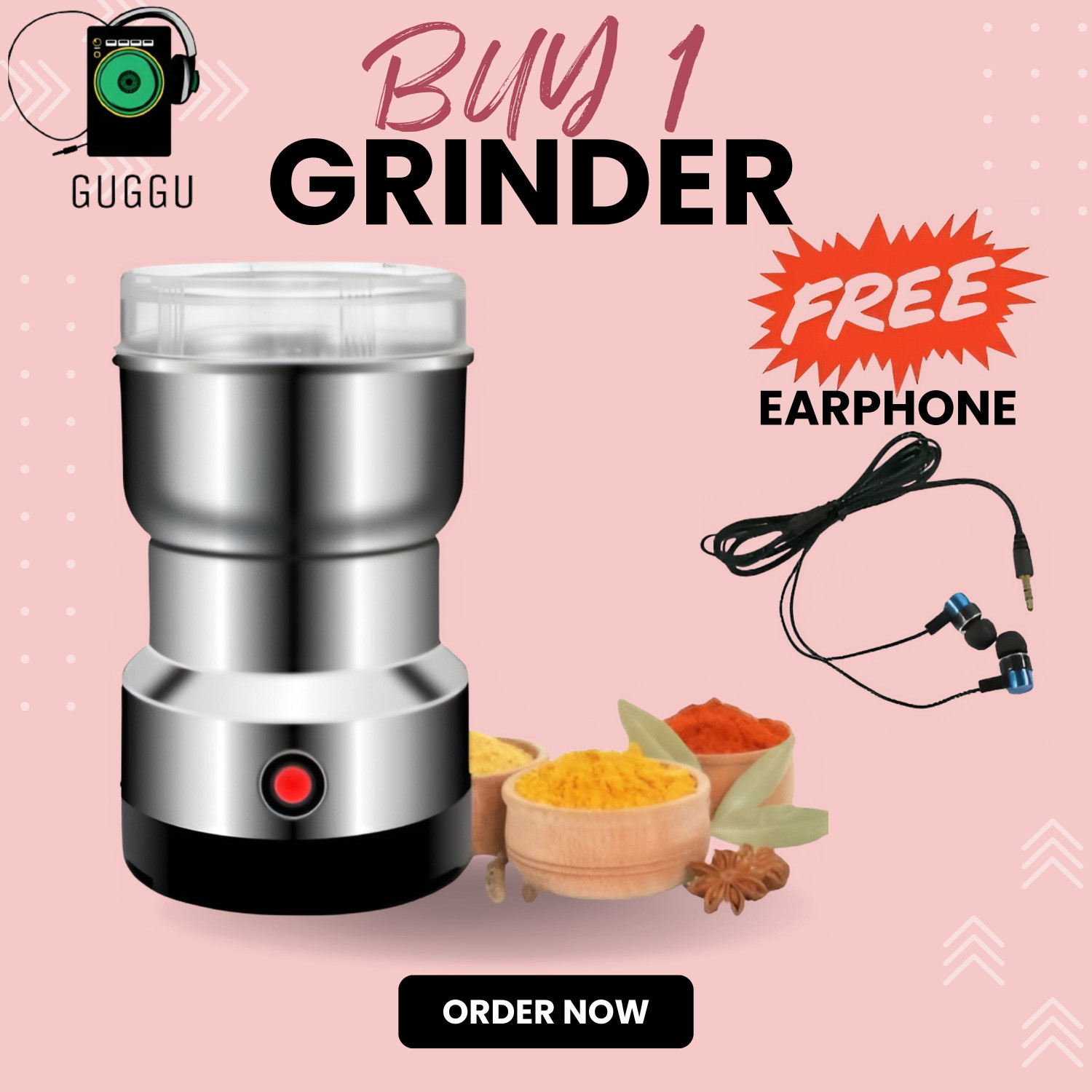 Image of JayGopalTrendz Grinder 350 W Mixer Grinder (Electric Grinder With Coffee & Nuts Grains Bean Grinder Juicer Mixer GrinderU398 | 1 Jar | Silver)