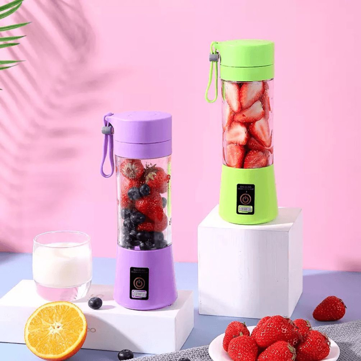 Image of princemarkett Pro Fruit Juicer 200 W Juicer Mixer Grinder (AK 883A ELECTRIC JUICER MIXER GRINDER RECHARGEABLE USB BOTTLE BLENDER SHAKER | 1 Jar | Multicolor)