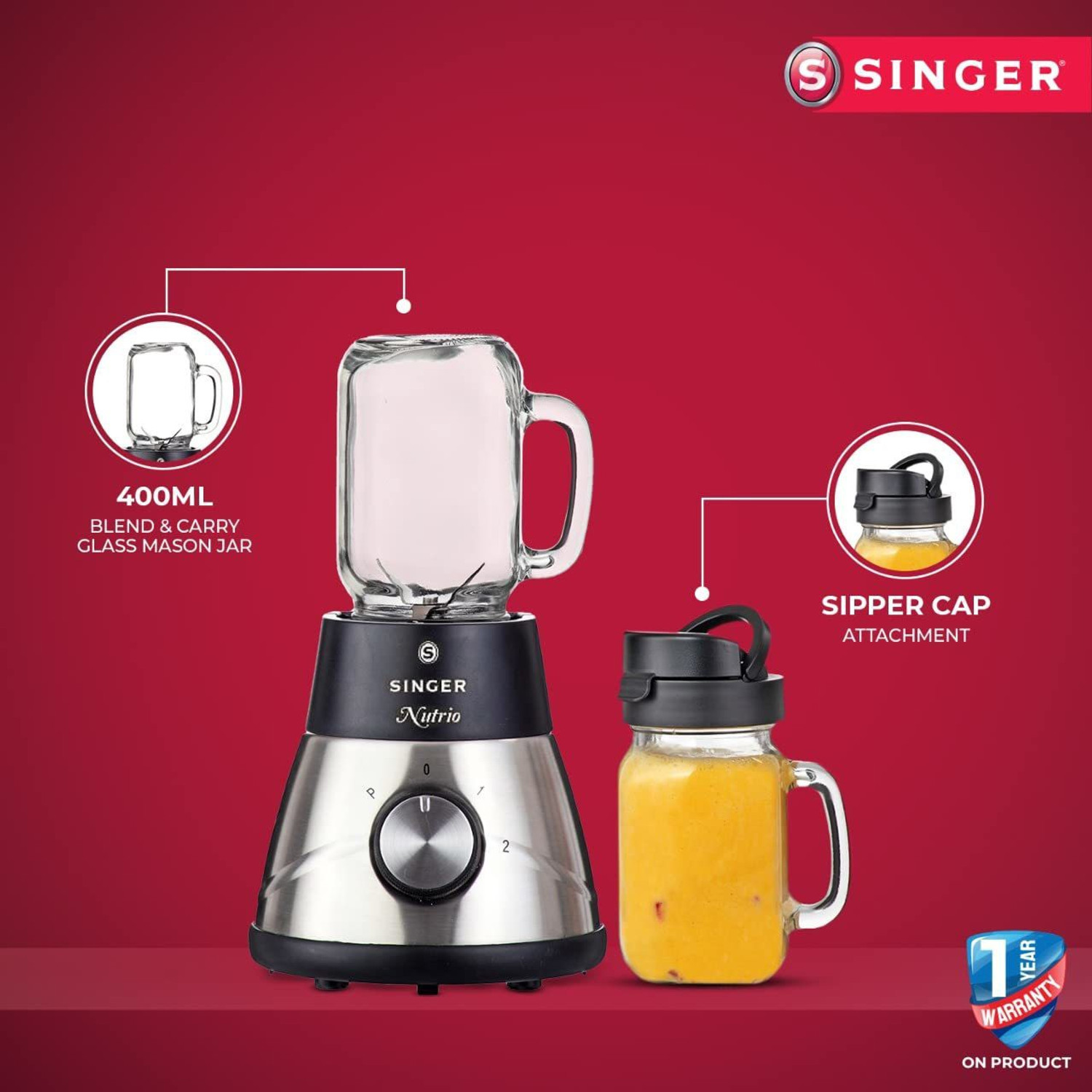 Image of SINGER SPB600BNE 300 W Juicer