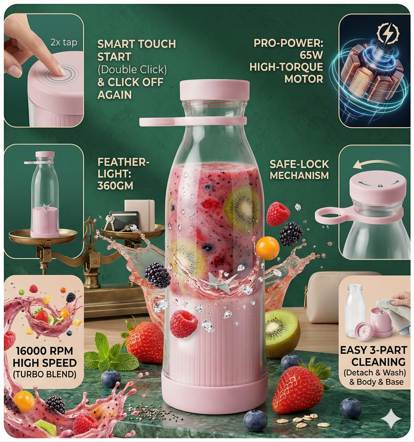 Image of princemarkett Pro Fruit Juicer 200 W Juicer Mixer Grinder (234354 | 1 Jar | Multicolor)