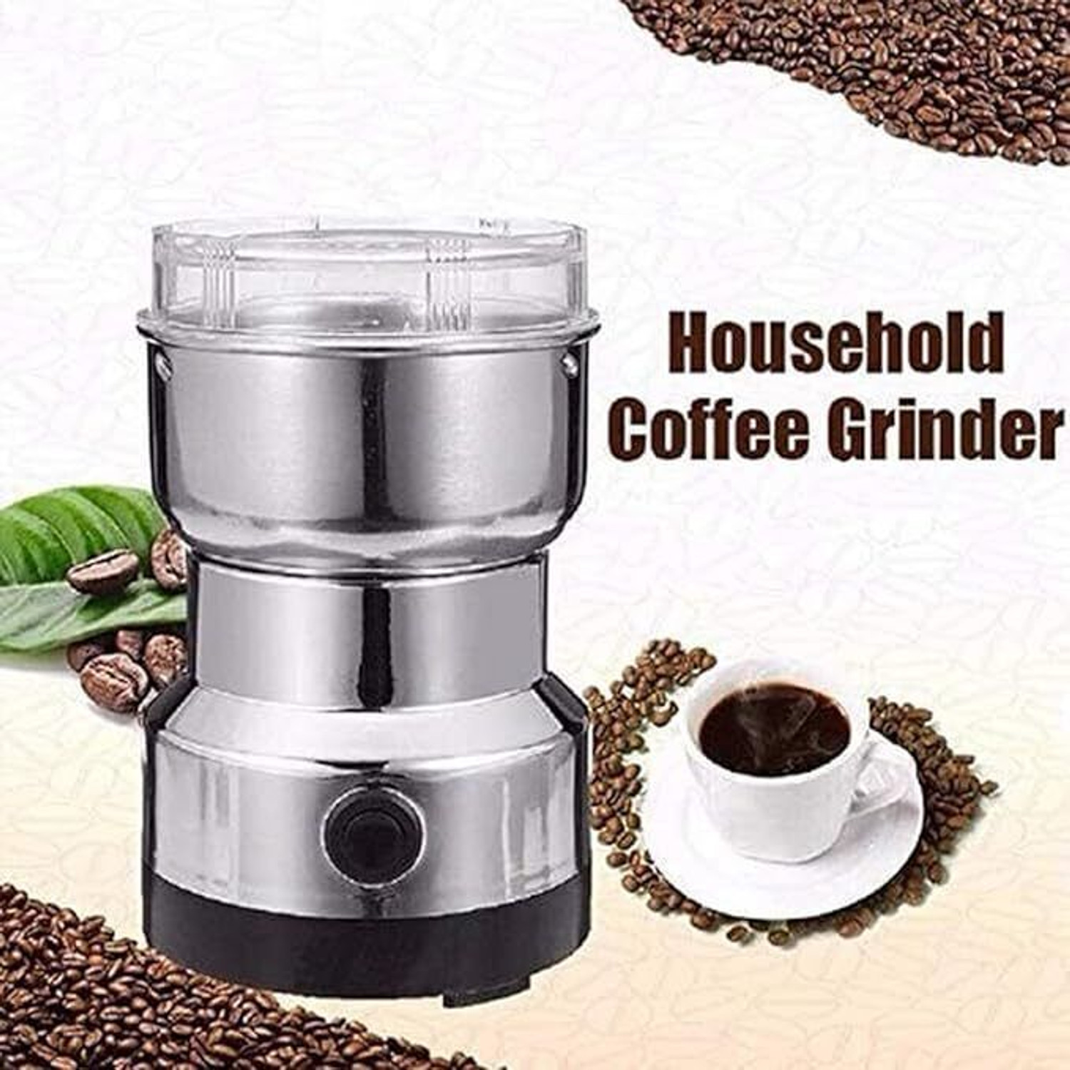 Image of DAKSHWAY Mini Mixer Grinder 800 W Juicer Mixer Grinder (Electric Portable Coffee Bean and Spice Grinder Machine for Whole Coffee Beans | 1 Jar | Silver)