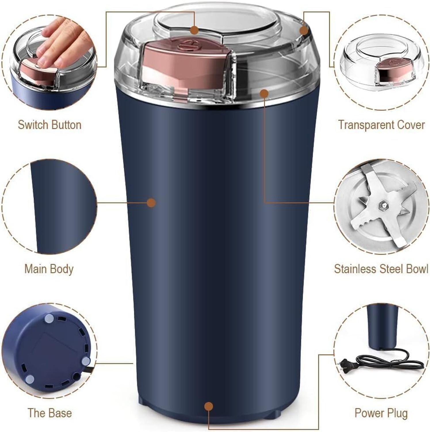 Image of starStore mini grinder 220 W Mixer Grinder (Mixer Grinder Juicer 01 | 1 Jar | Blue)