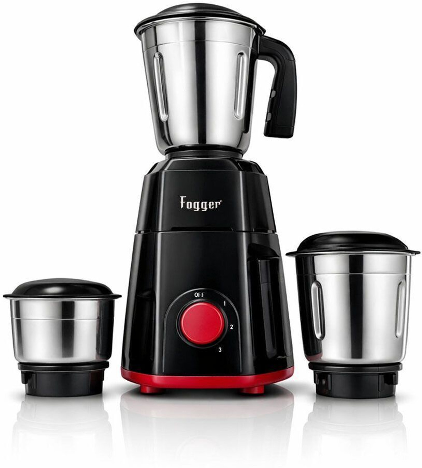 Image of Fogger Powerful Motor 750 W Mixer Grinder (Black And Grey 750 watt | 3 Jars | Grey)