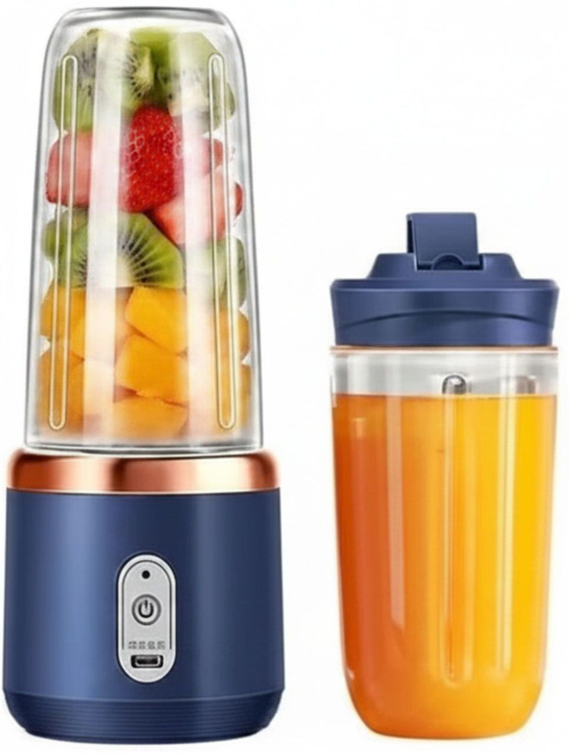 Image of ons Electric juice mixer,Personal Smoothie Maker,Mini Fruit Mixer for Shakes 25 W Juicer Mixer Grinder (Portable Electric Juicer - USB Rechargeable with 6 Blades, 3 Speed Setting@2 | 1 Jar | Multicolor)