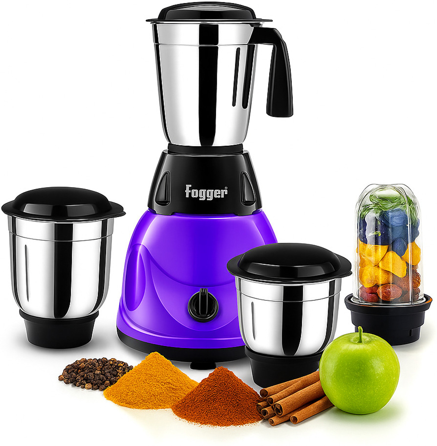 Image of Fogger Powerful Motor 750 W Mixer Grinder (Black And Grey 750 watt | 3 Jars | Grey)