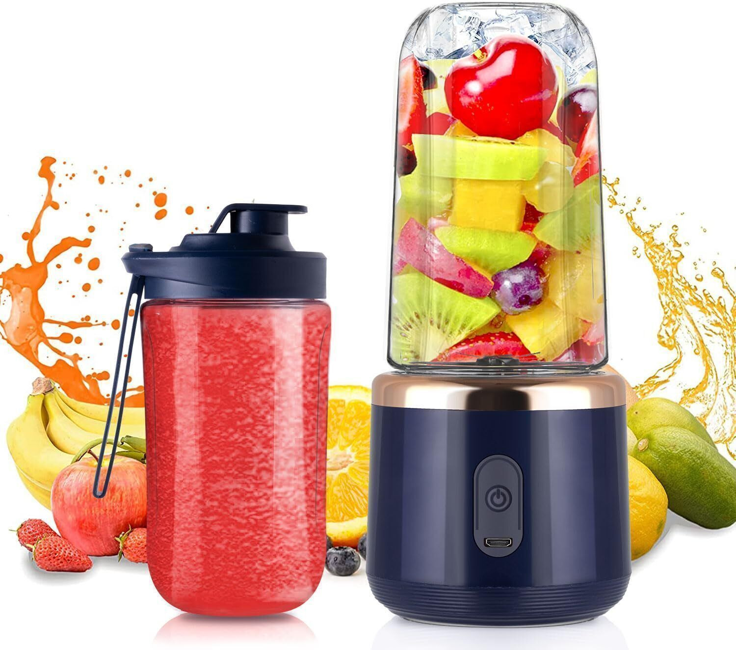 Image of princemarkett Pro Fruit Juicer 200 W Juicer Mixer Grinder (Msk 6046A Electric Juice Maker Juicer Bottle Blender Mixer Rechargeable Bottle | 1 Jar | Multicolor)